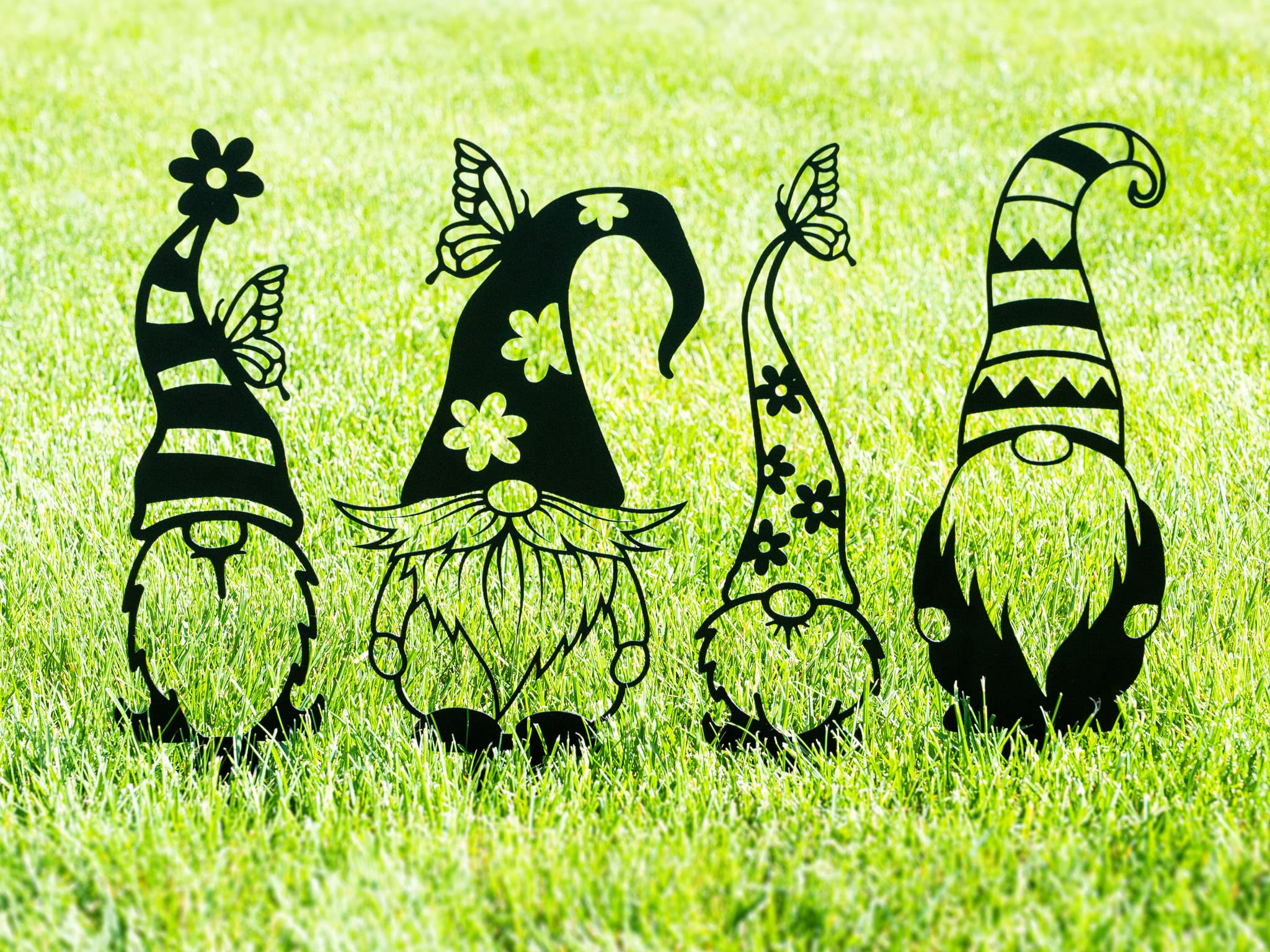 Garden Gnome Stakes - Outdoor Decor for Yard & Fairy Gardens | Spring Garden Art & Housewarming Gift | Perfect for Lawns, Flower Beds & Patios