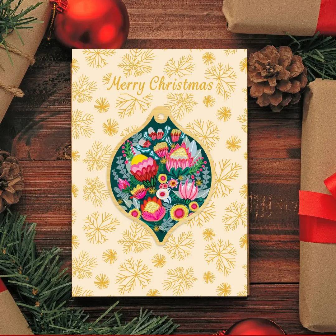 Bush Bouquet Australian Christmas Card & Ornament - Perfect for Holiday Greetings, Tree Decorations, and Festive Gift Giving