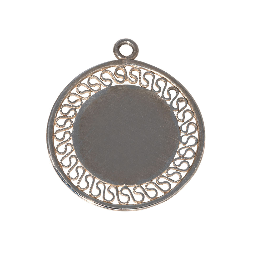 925 Sterling Silver Large Filigree Disc Charm Pendant - Elegant Jewelry for Necklaces, Bracelets & DIY Crafts | Perfect for Gifts, Parties & Boho Style