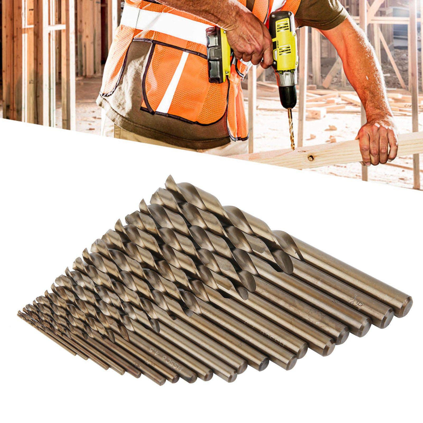 High-Speed Steel Drill Bit Set - Professional Grinding Technology for Metal, Wood & Plastic - Perfect for DIY, Construction & Home Repair Projects
