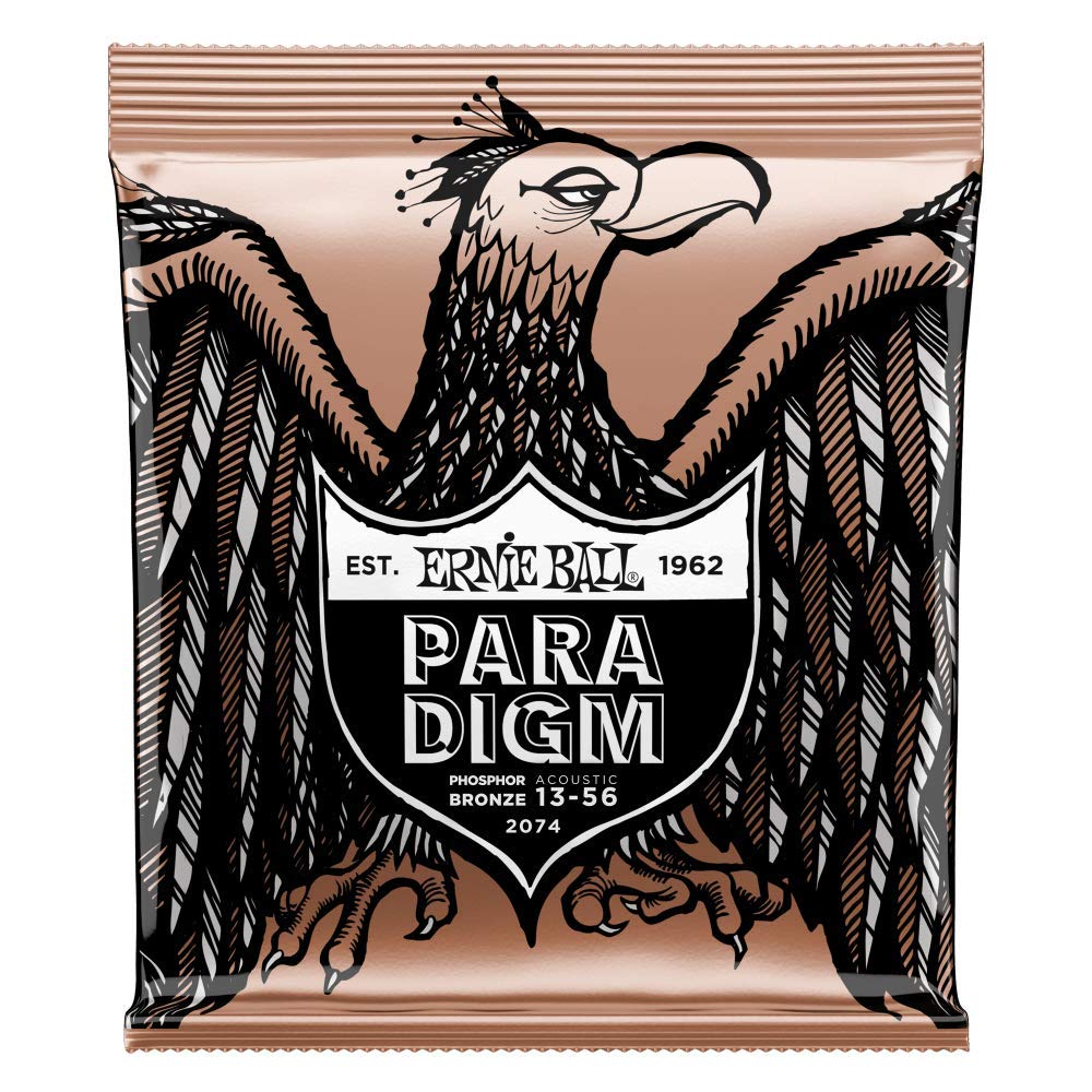 Ernie Ball Paradigm Medium Phosphor Bronze Acoustic Guitar Strings 13-56 Gauge (P02074) - Durable & Bright Tone for Live Performances & Studio Recording