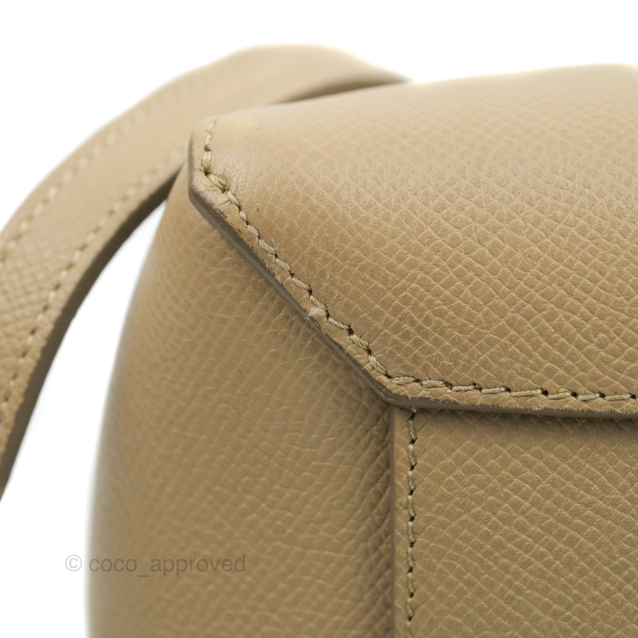Celine Micro Belt Bag in Light Taupe - Genuine Grained Calfskin Leather with Gold Hardware | Perfect for Work, Travel & Everyday Use