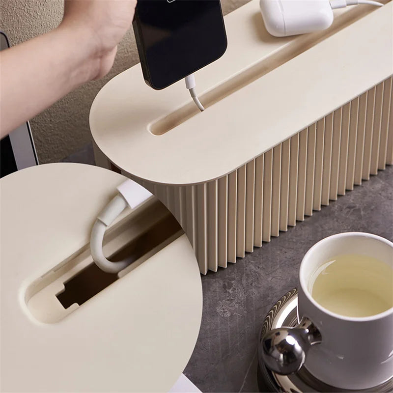 Ziggy Nordic Cable & Charger Organizer Box - Premium Cord Management Solution for Home & Office Organization