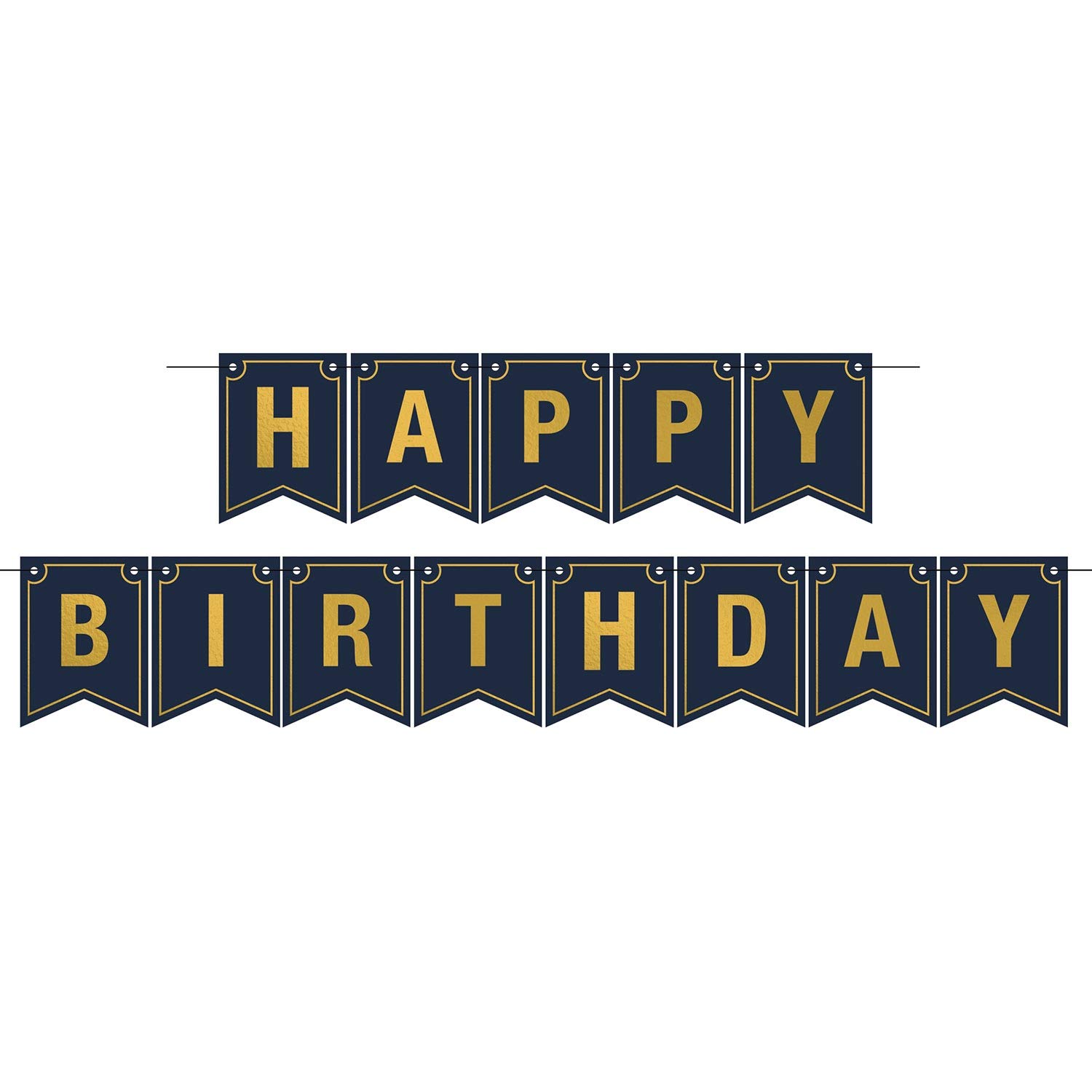 12-Pack Black & Gold Happy Birthday Streamers - 12ft Party Decorations for Birthday Celebrations, Home Decor, and Festive Events