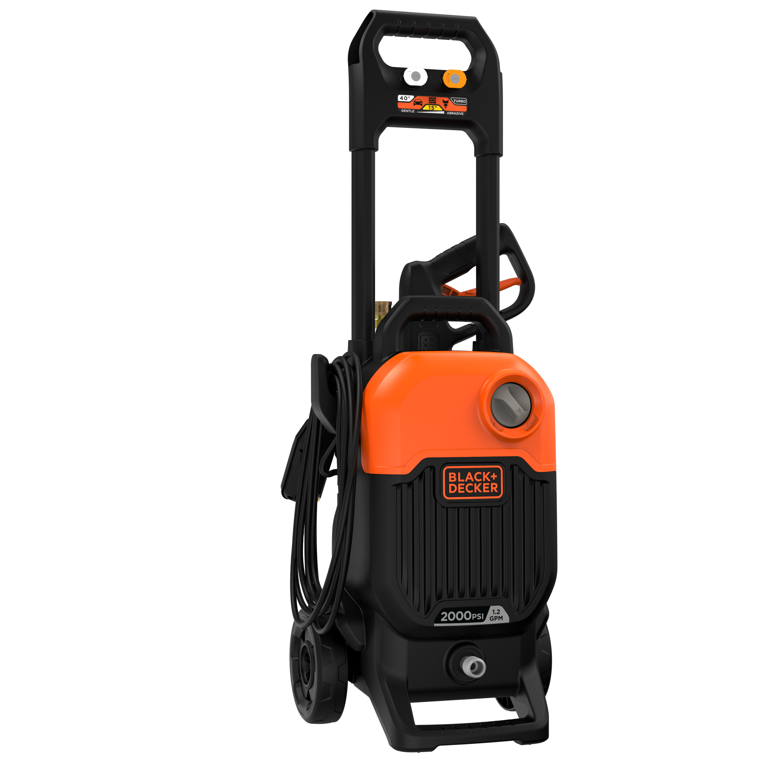 2,000 MAX PSI 1.2 GPM Electric Cold Water Pressure Washer - Powerful Cleaning for Driveways, Decks, Patios & Outdoor Surfaces