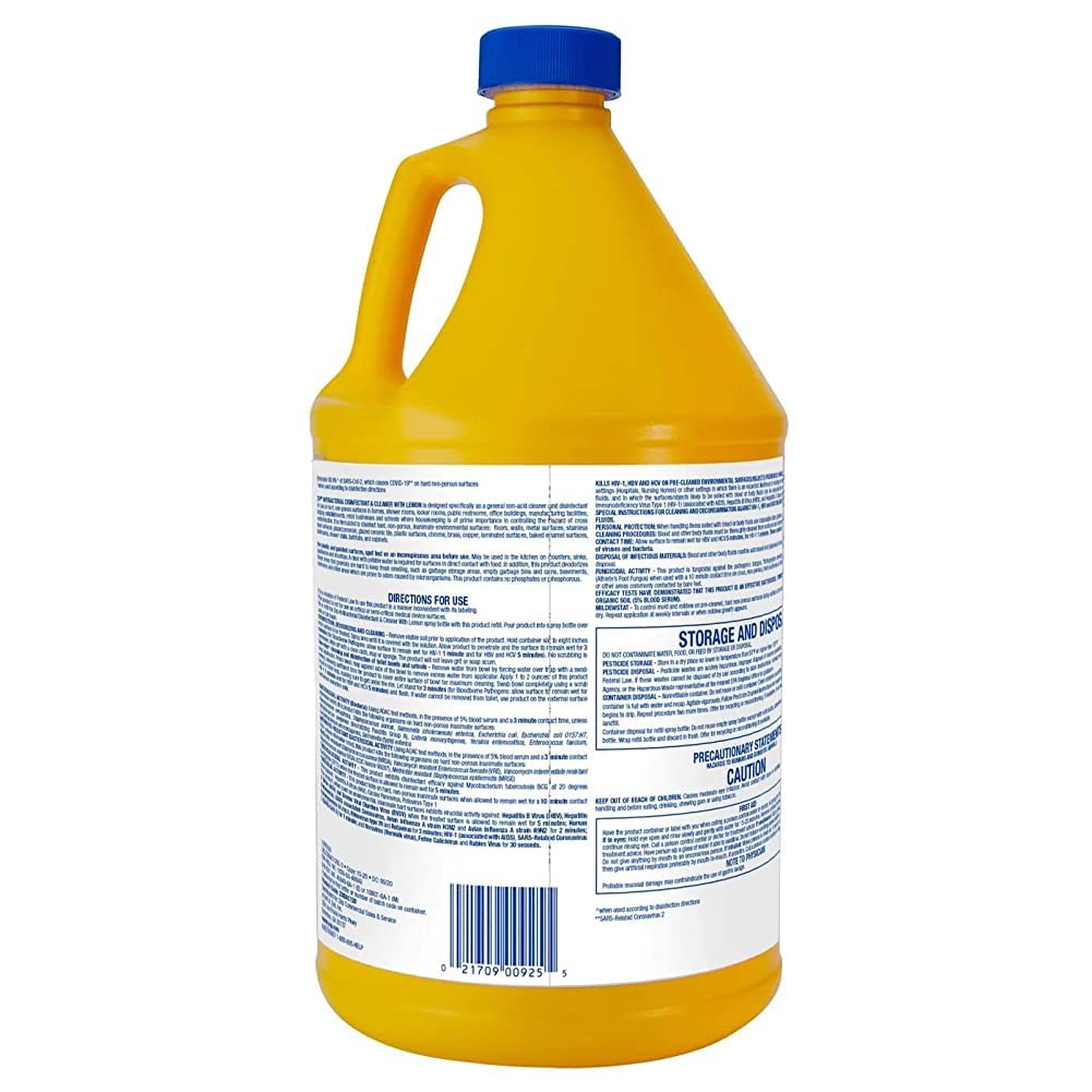 Zep Antibacterial Disinfectant Cleaner with Lemon Scent - Kills 99.9% of Germs - All-Purpose Surface Cleaner for Kitchen, Bathroom & Office - 32 oz Spray Bottle (Perfect for Homes, Schools & Commercial Use)