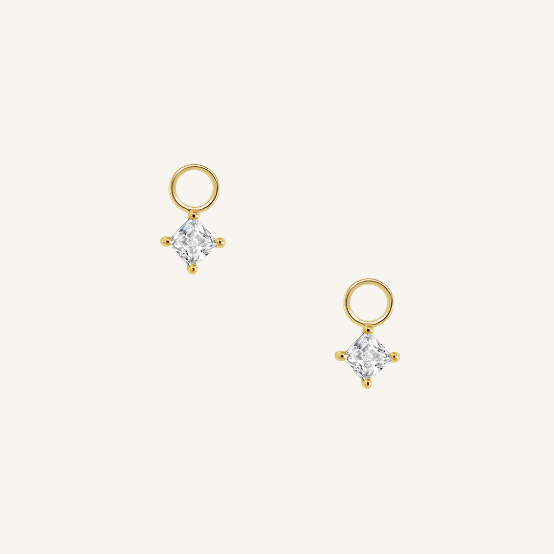 Elsa Hoop Charm Earrings - Sterling Silver Dangle Hoops (Set of 2) - Perfect for Parties, Weddings & Everyday Wear