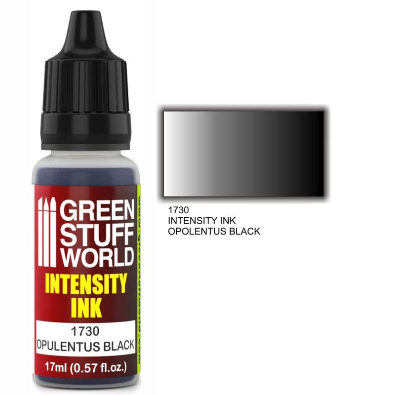 Green Stuff World Intensity Ink - Opulentus Black 1730 for Miniature Painting & Model Kits | Premium Pigment Ink for Warhammer, D&D & Tabletop Gaming