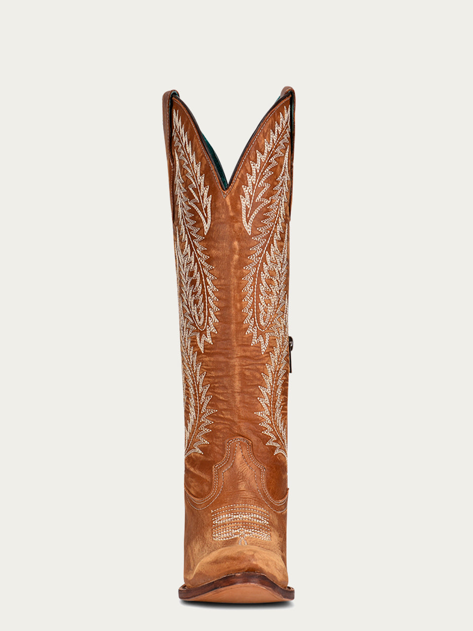 A4216 Women's White Embroidered Tan Snip Toe Cowboy Boots - Perfect for Western Rides, Country Music Festivals & Casual Fashion