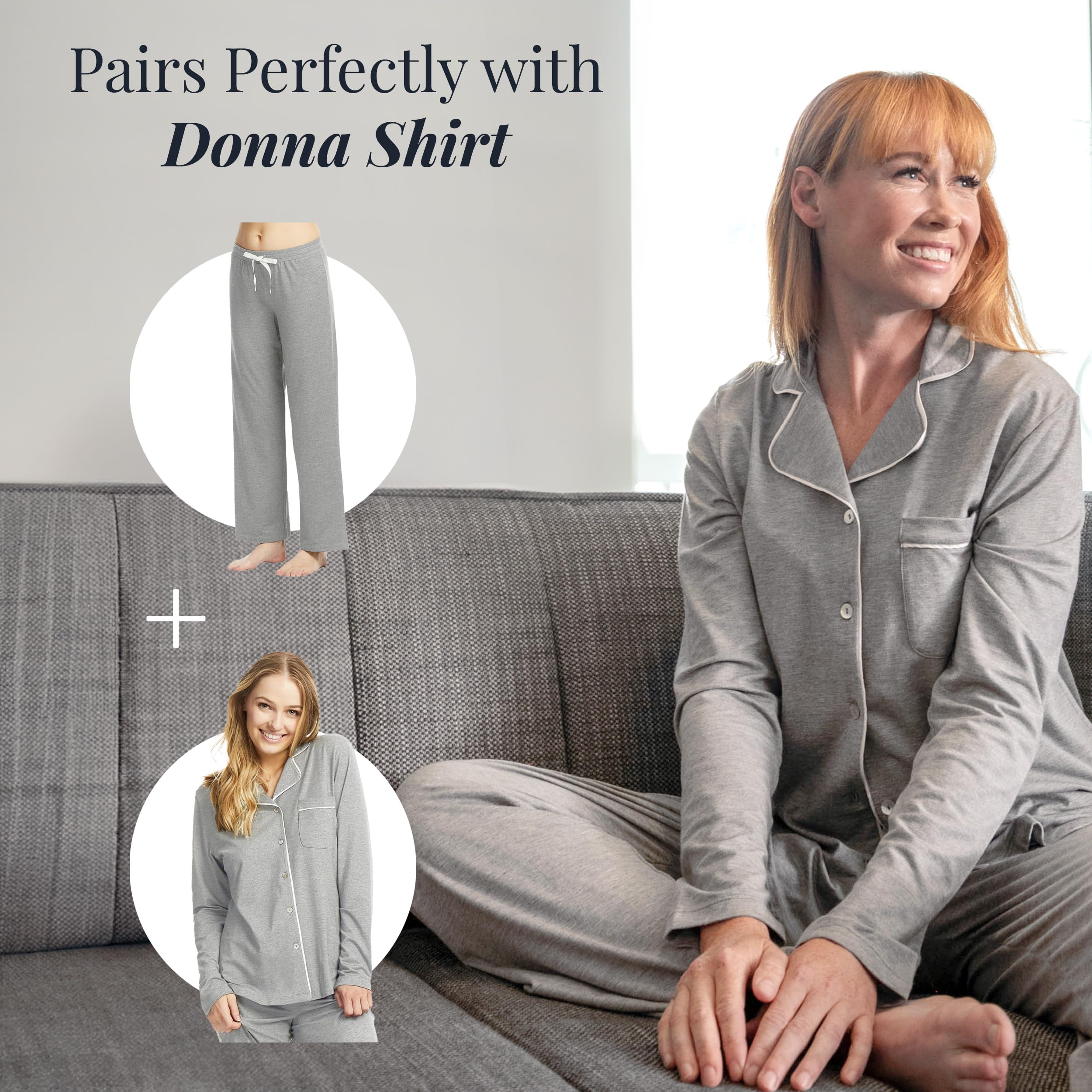 Lusome Women's Cooling Sleep Pants for Hot Flashes & Night Sweats Relief - Breathable Pajama Pants for Hot Sleepers - Perfect for Summer Nights, Menopause Comfort & Relaxing at Home
