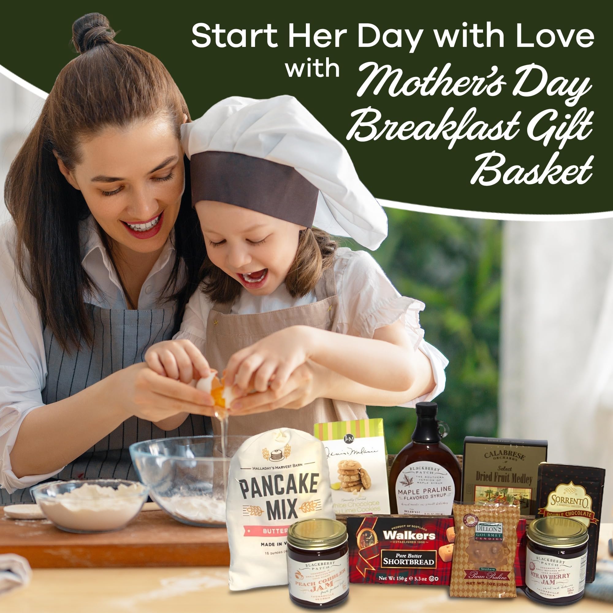 Gourmet Mother's Day Breakfast Gift Basket - Deluxe Pancake Mix, Jam, Syrup & Snacks Set - Unique Birthday, Holiday & Spa Gift Box for Women - Elegant Present for Mom, Wife, Grandma | Perfect for Mother's Day, Anniversary & Special Occasions