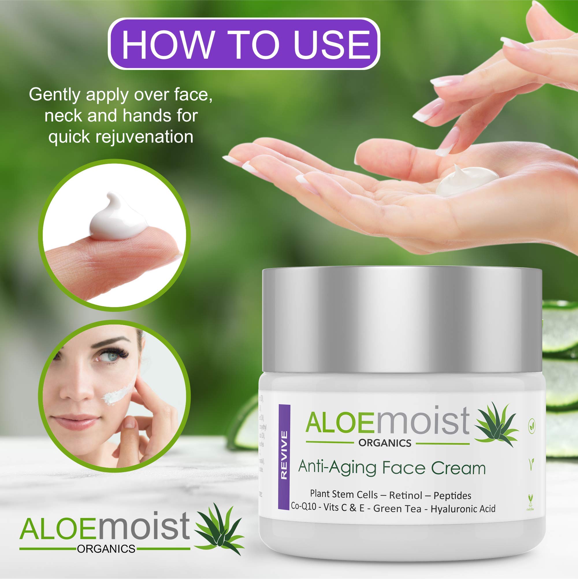Organic Aloe Vera Body Lotion & Face Moisturizer - Hydrating Anti-Aging Retinol Cream with Natural Ingredients | Perfect for Dry Skin Care, Daily Moisturizing Routine & Post-Shower Hydration