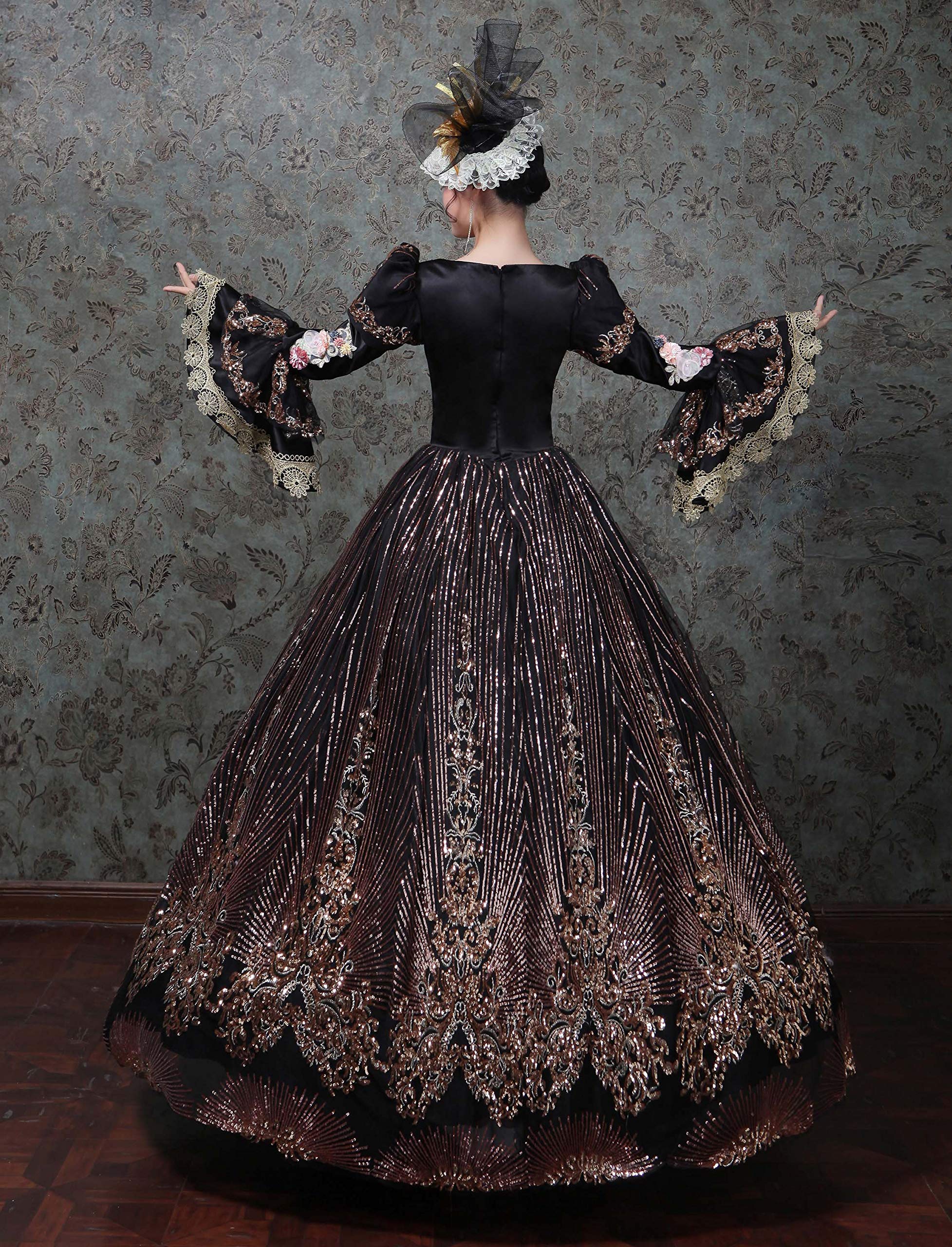 Victorian Renaissance Queen Dress for Women - Elegant Long Rococo Masquerade Ball Gown | Perfect for Halloween Costumes, Cosplay Events & Historical Reenactments