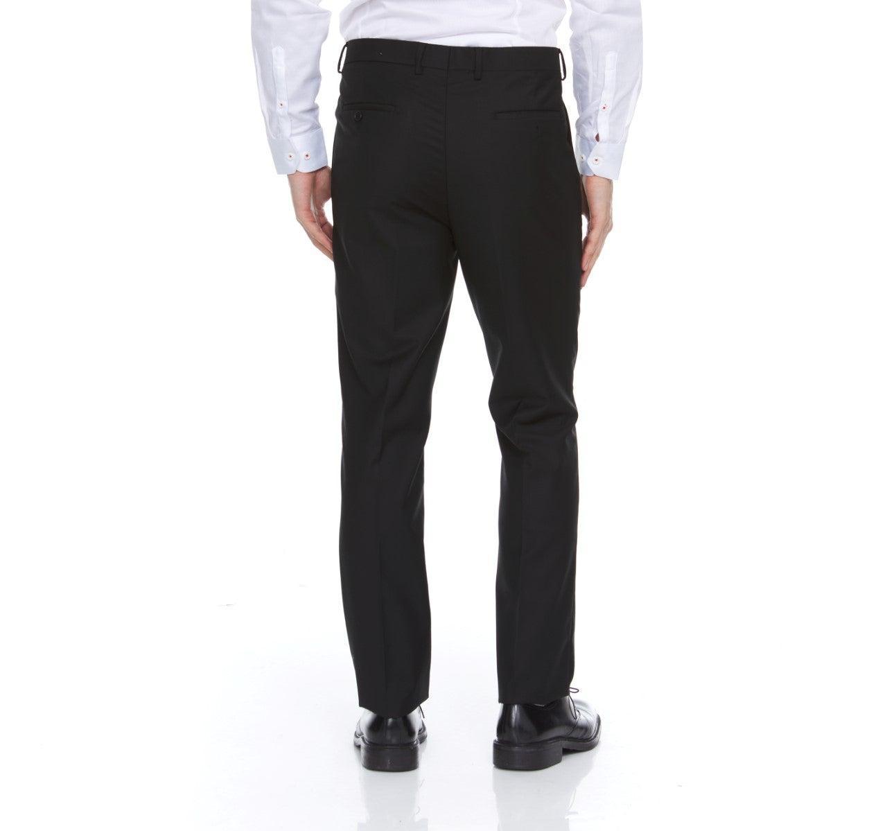 Ferera Collection Men's 3-Piece Modern Fit Suit - Solid Black Formal Wear for Business, Weddings & Special Occasions