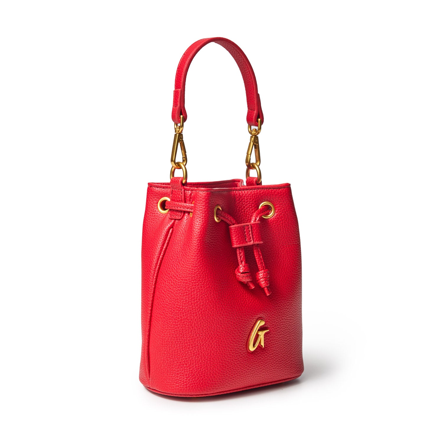 Mini Pebble Leather Bucket Bag in Red - Stylish Crossbody Purse for Women, Perfect for Everyday Use, Work, and Travel