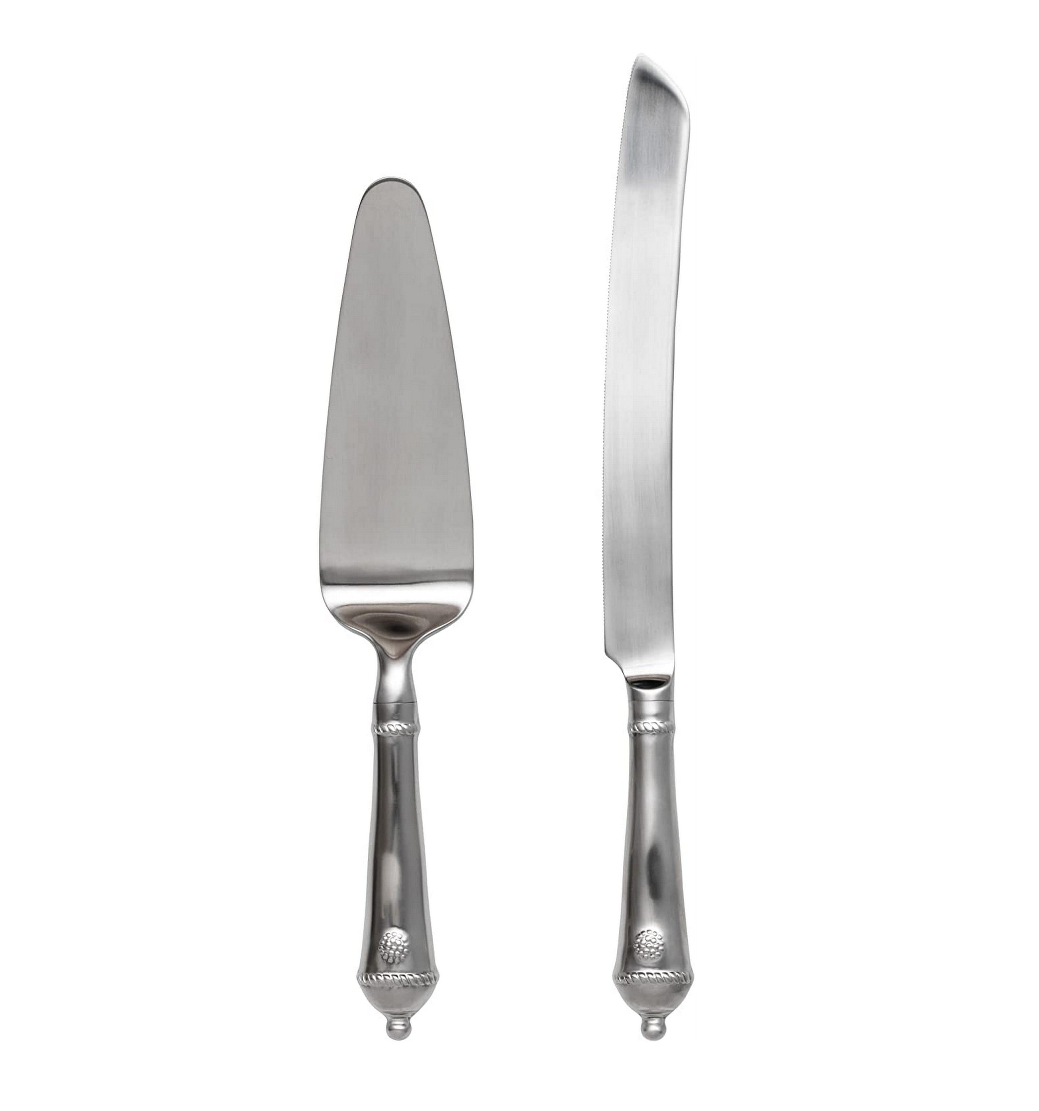 Juliska Berry and Thread Cake Knife & Server Set - Elegant Satin Finish for Wedding, Birthday, and Special Occasion Dessert Serving