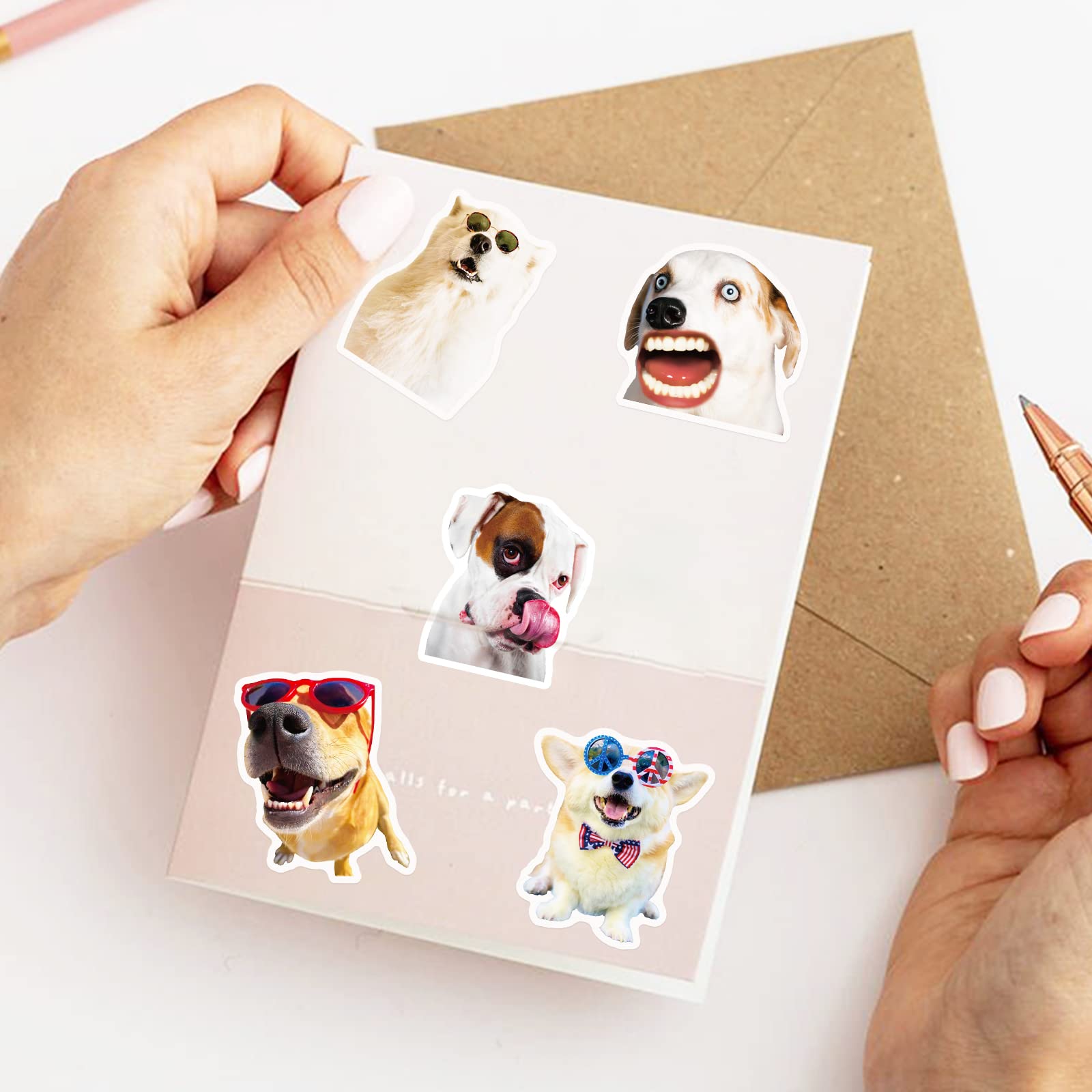 50PCS Cute Funny Dog Stickers - Waterproof Vinyl Decals for Kids Teens Adults - Perfect for Water Bottles, Laptops, Phones & Classroom Rewards - Great for DIY Crafts, Scrapbooking & Personalizing Belongings