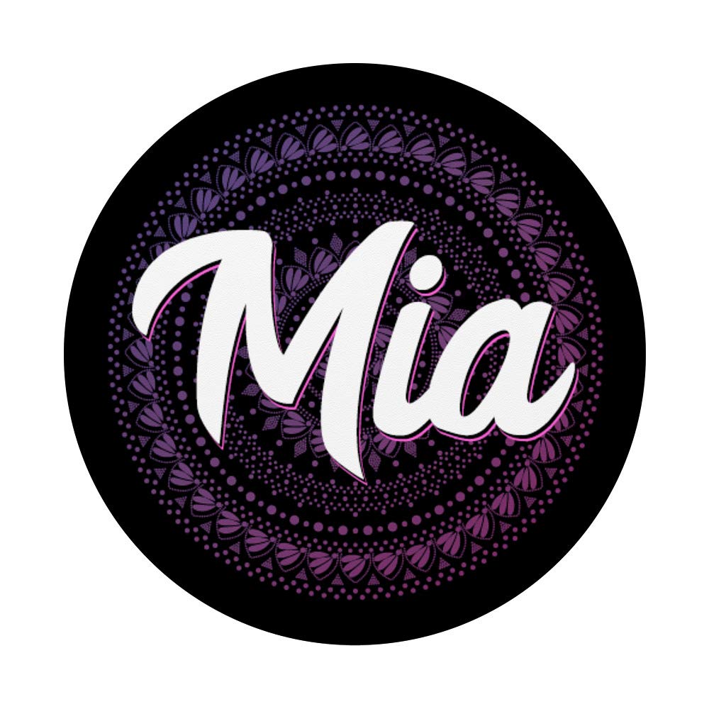 Custom Mia Name PopSockets Swappable PopGrip - Perfect Gift for Girls, Teens & Women - Great for Phones, Tablets & Laptop Decor
