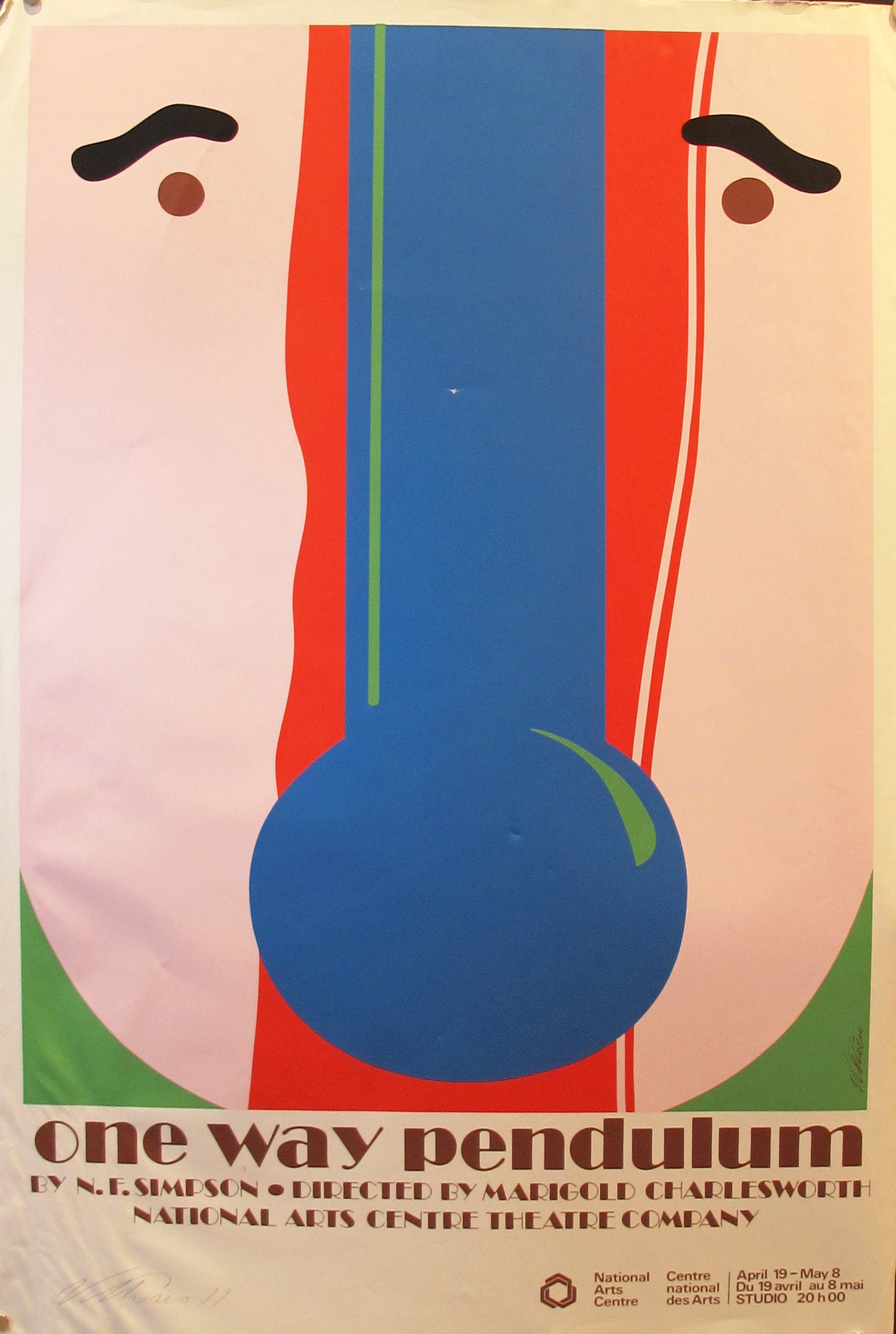 Vintage 1977 Original Vittorio Fiorucci The One Way Pendulum Poster - Retro Wall Art for Home, Office & Gift Decor