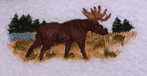 Premium Cotton Bath Towel Set with Embroidered Moose Design - Soft & Absorbent Luxury Towels for Spa, Bathroom & Guest Use - Meadow Themed Home Decor