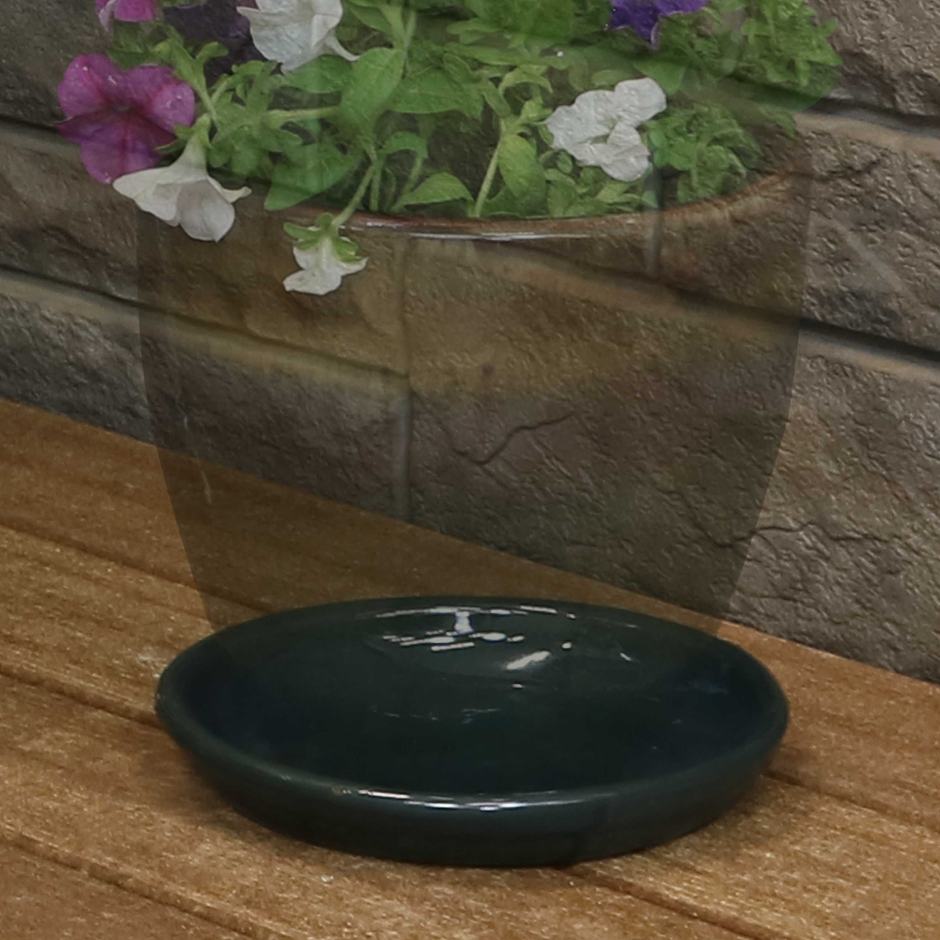 Sunnydaze 4-Pack Glazed Ceramic Plant Saucers for Indoor & Outdoor Potted Plants – Perfect for Home, Garden, and Patio Decor