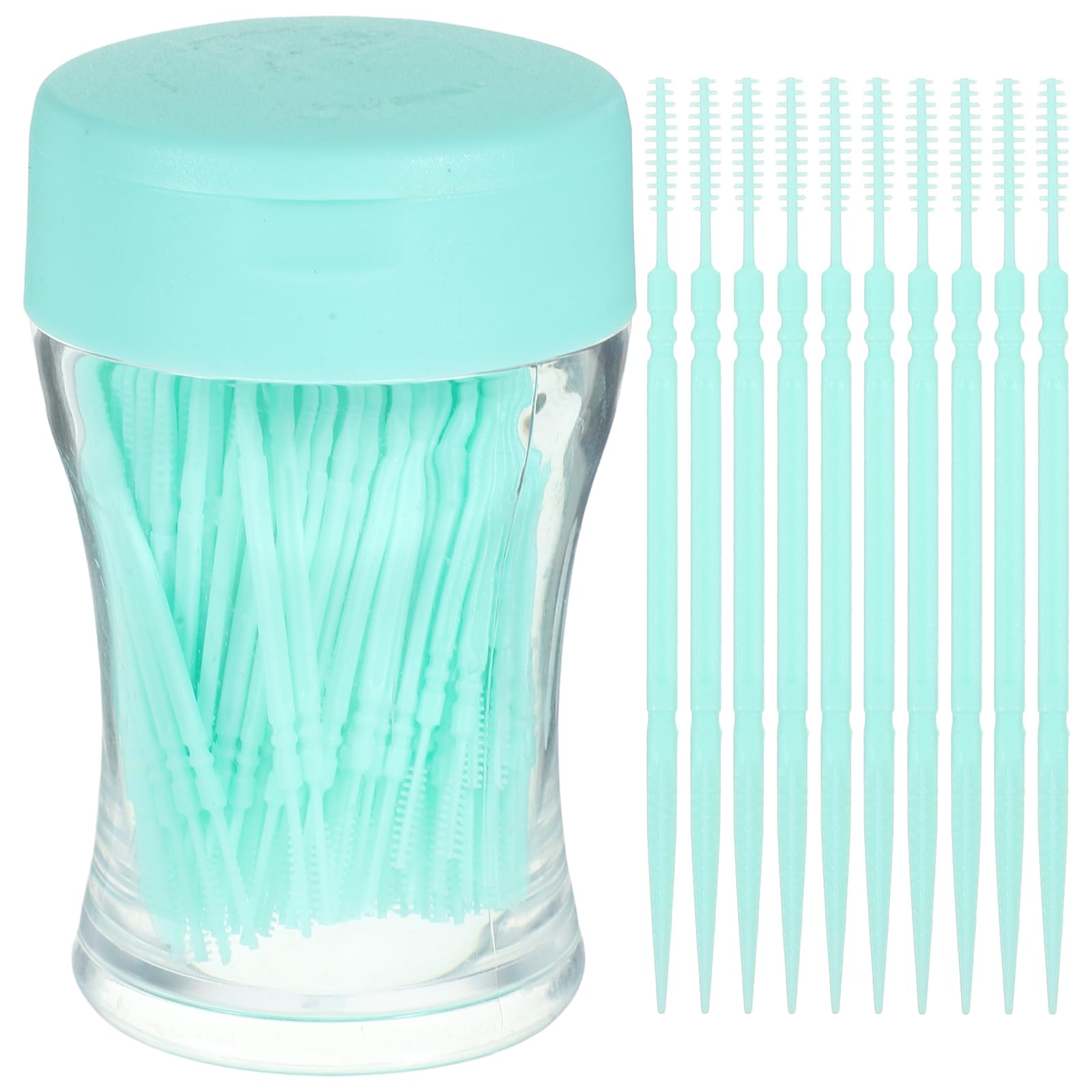 200pcs Double-Head Toothpicks - Soft Plastic Interdental Cleaners for Braces & Oral Care | Floss Picks for Adults (Sky Blue) | Perfect for Travel, Home & Office Dental Hygiene
