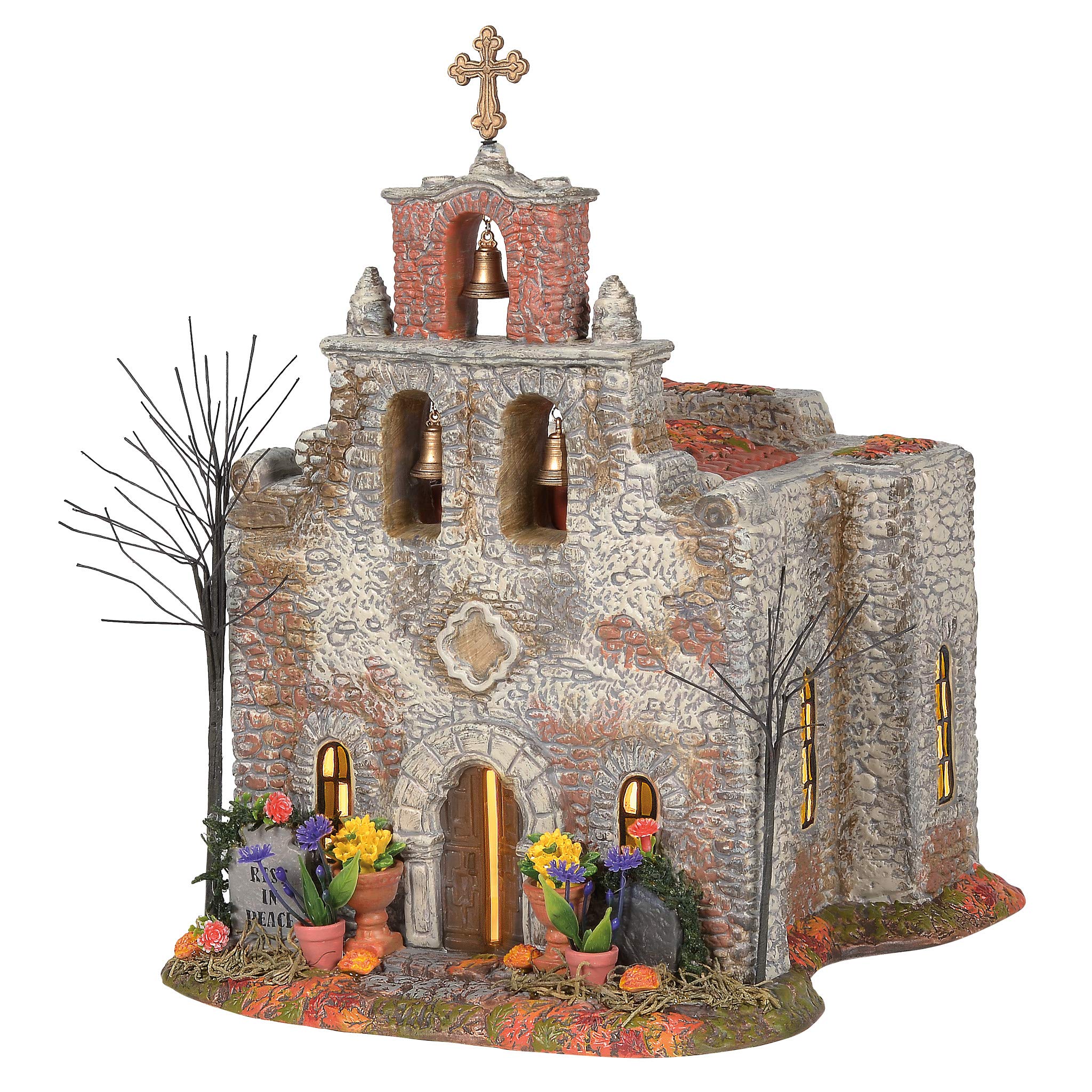 Department 56 Snow Village Halloween Day of The Dead Church Lit Building - 10.75 Inch Multicolor Collectible for Holiday Decor & Themed Displays
