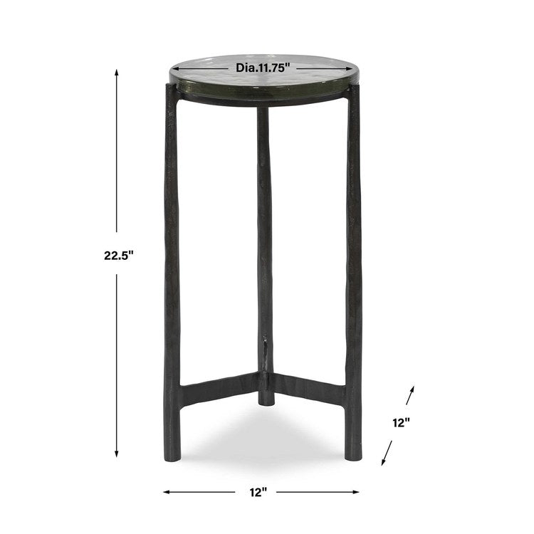 12 x 23 Inch Gunmetal Accent Table - Modern Side Table for Living Room, Bedroom & Office - Small End Table with Durable Metal Frame