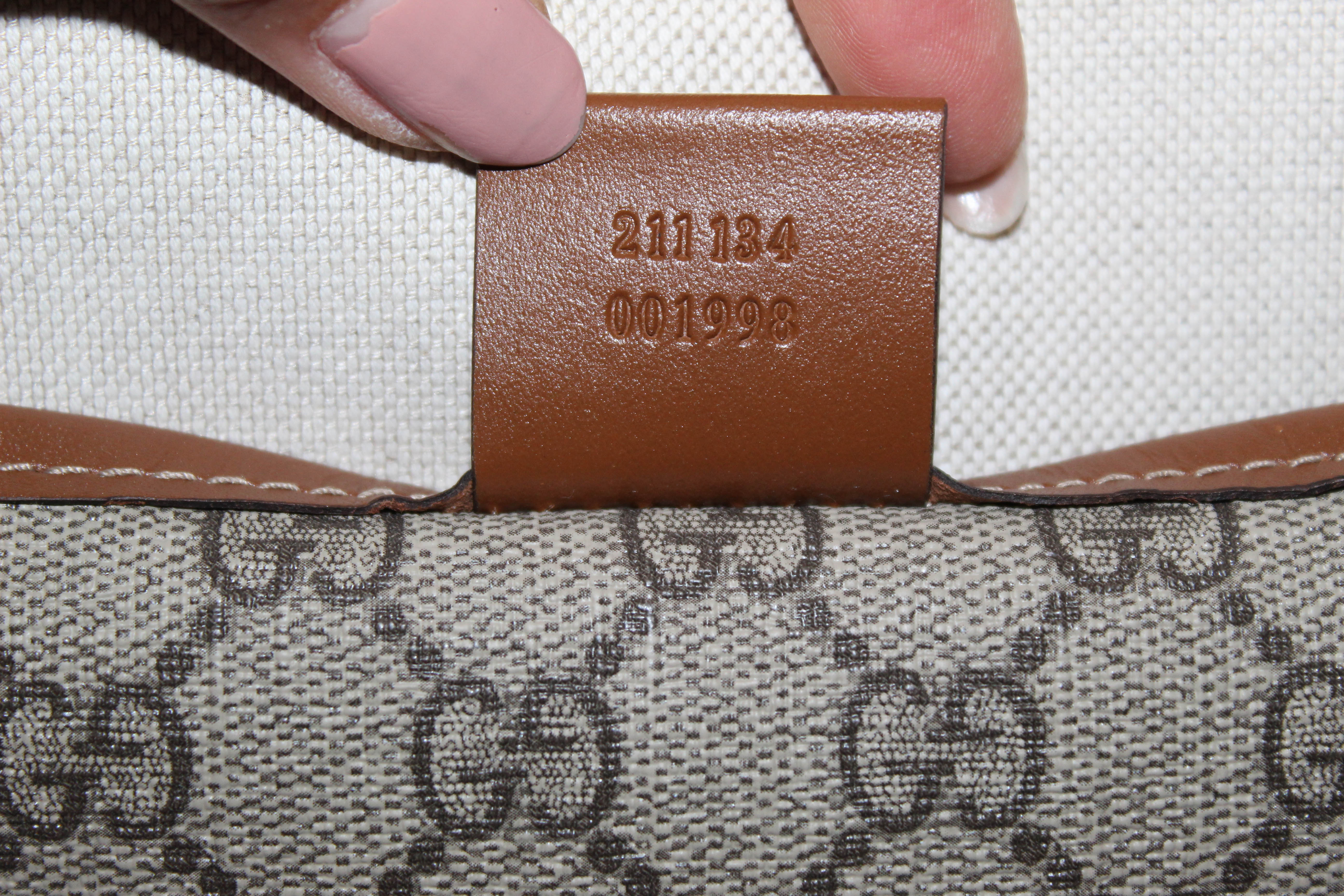 Authentic Gucci Brown Supreme Canvas Large Tote Shoulder Bag 211134 | Luxury Designer Handbag for Women | Perfect for Work, Travel & Everyday Use