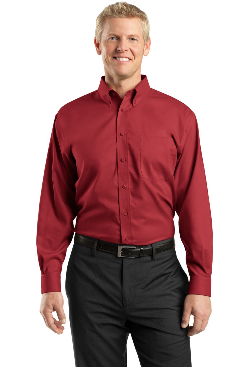 Premium Red House Men's Non-Iron Nailhead Button Down Dress Shirt - Business Casual & Office Wear for Professionals