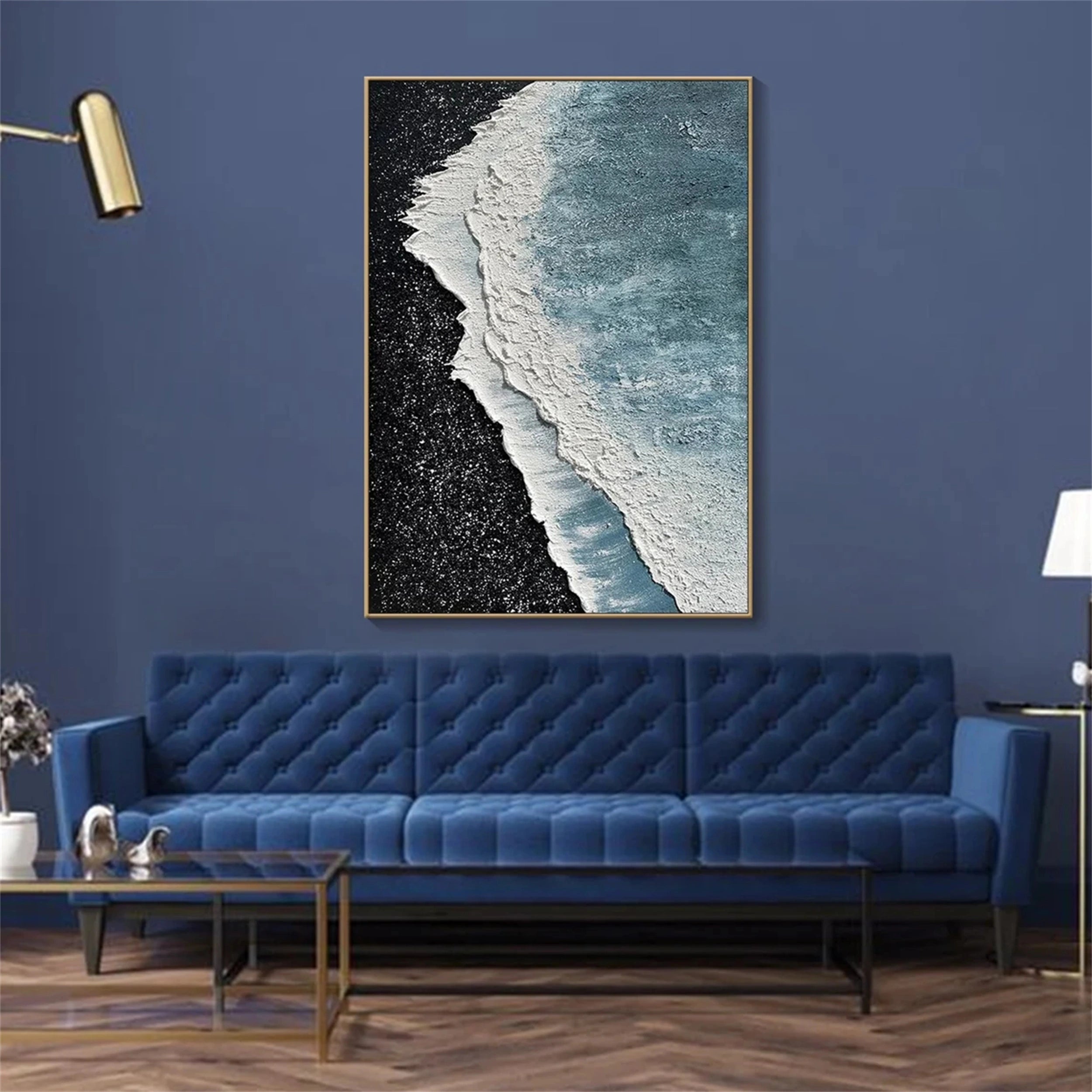 Ocean and Sky Painting #OS 047 - Handmade Canvas Wall Art for Home Decor, Office & Living Room - Stunning Seascape Artwork for Coastal & Nautical Themed Interiors