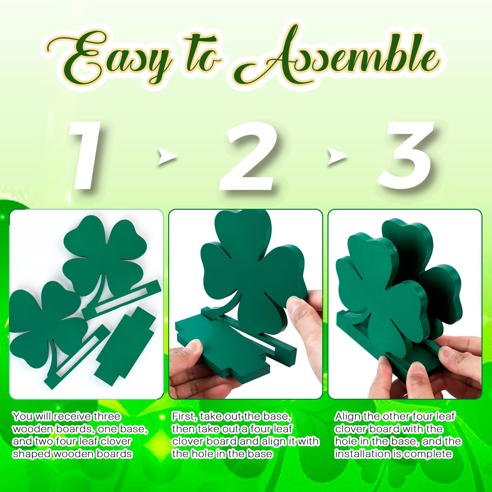 St. Patrick's Day Wooden Shamrock Napkin Holder - Green Irish-Themed Tissue Dispenser for Farmhouse & Modern Tables | Perfect for Cocktail Parties, Irish Decor & Kitchen Storage (Shamrock Design)