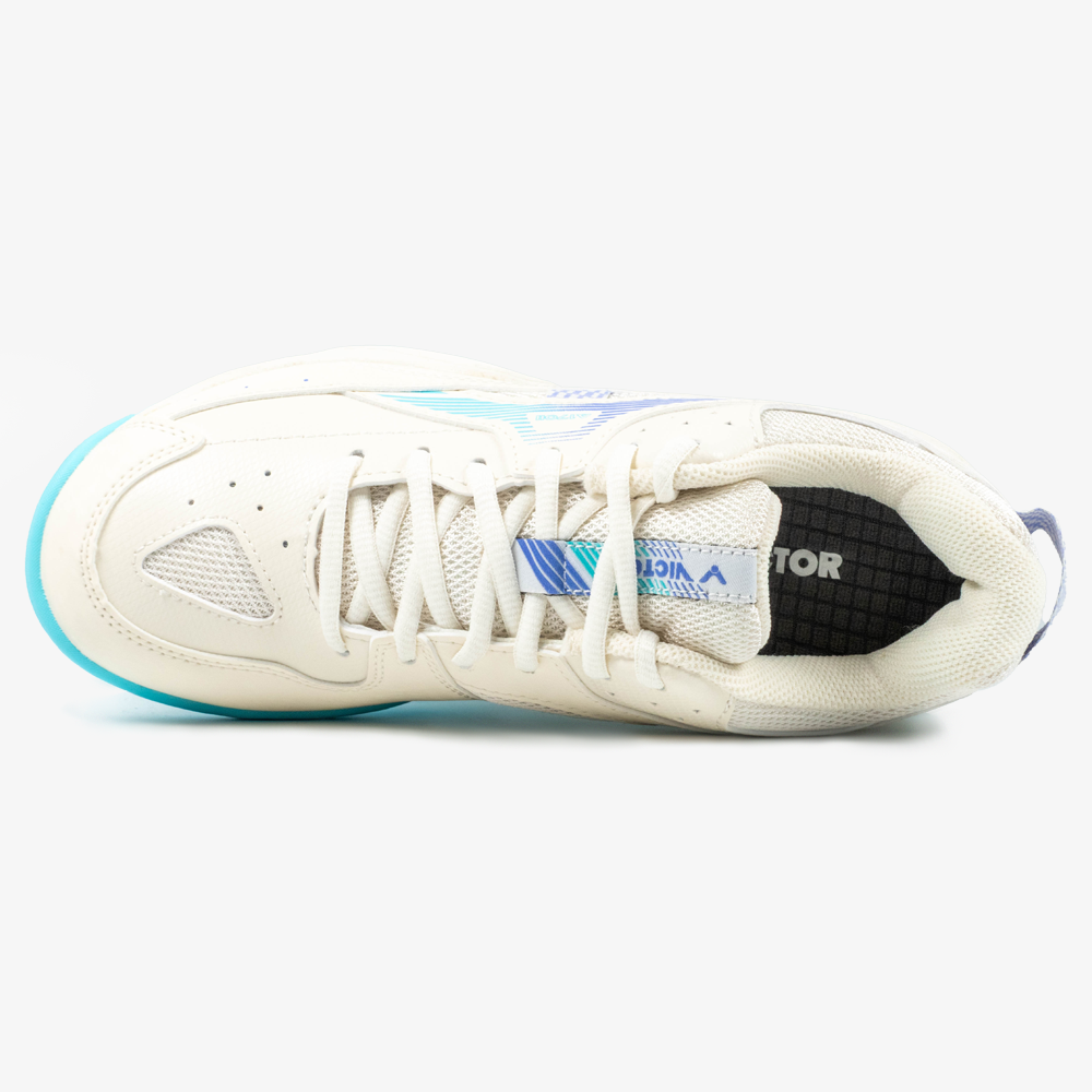 Victor A170II LR Court Shoe - Badminton Volleyball Tennis Indoor Sports Shoes for Men & Women - Lunar White/Pale Turquoise - Perfect for Gym, Training & Casual Wear