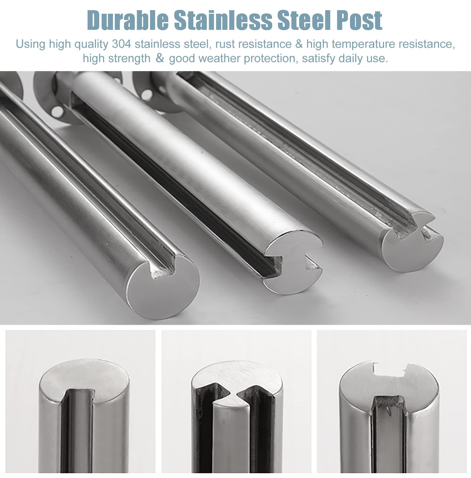 Premium Silver Glass Balustrade System - Heavy Duty Commercial & Indoor Glass Deck Railing with Post Clamps for Stairs, Pools, Platforms & Corridors | Durable Safety Railings for Hotels, Office Buildings & Luxury Homes