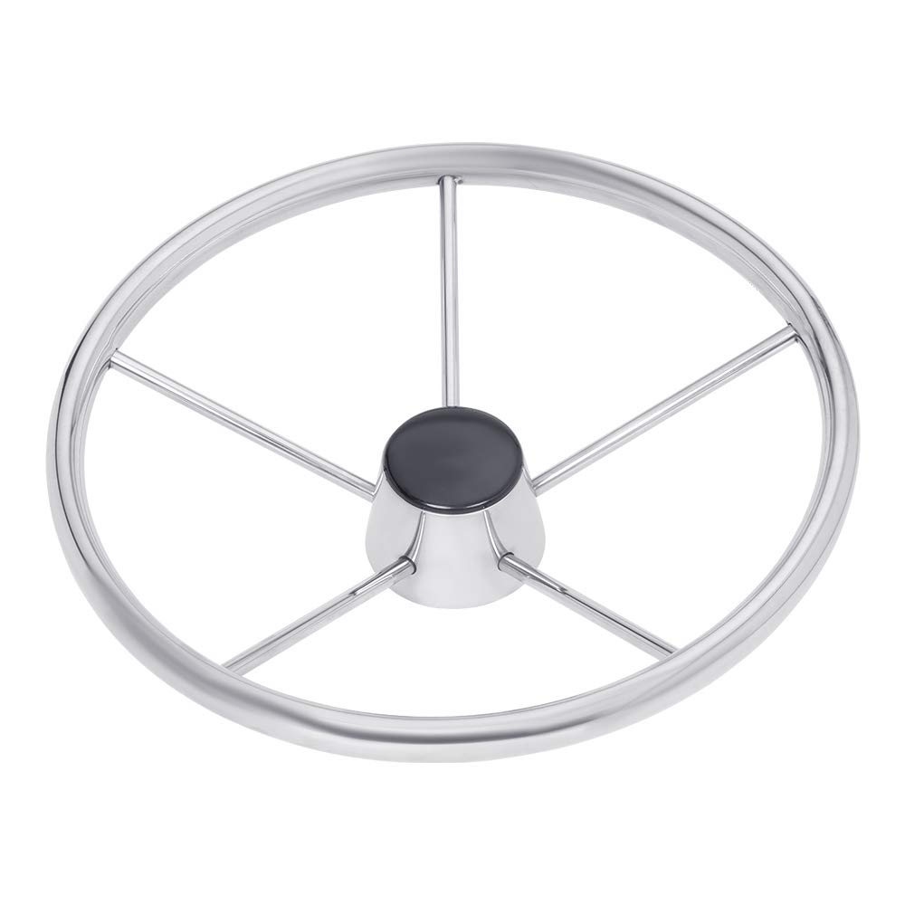 White Water Stainless Steel 5-Spoke Destroyer Steering Wheel - High Performance Racing & Off-Road Replacement - Perfect for Jeep, Truck, and Custom Car Upgrades