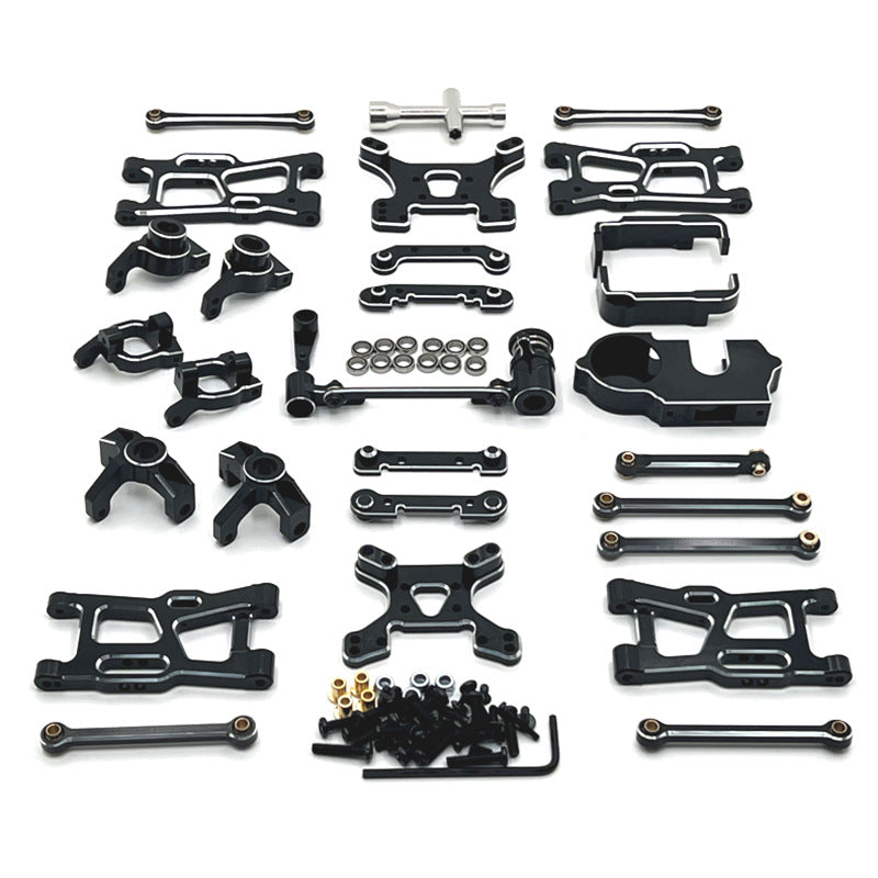 WLtoys & Relalo 1/14 & 1/12 Scale RC Car Metal Upgrade Kit with Silver Trim - High Performance Replacement Parts for Off-Road Racing and Drifting