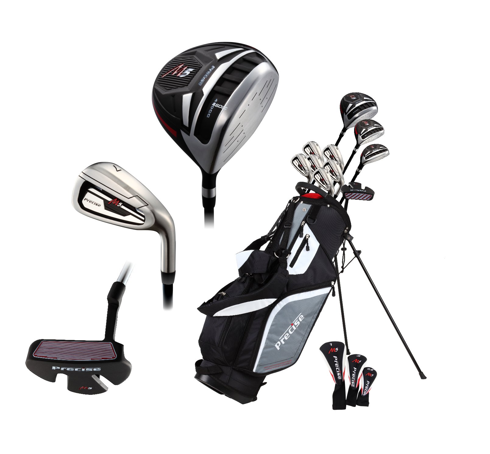 14-Piece Men's All Graphite Complete Golf Club Set with Titanium Driver, Fairway Wood, Hybrid, Stainless Steel 5-PW Irons & Putter | Right/Left Hand Options | Includes Stand Bag | Perfect for Beginners & Intermediate Golfers | Ideal for Driving Range & Course Play