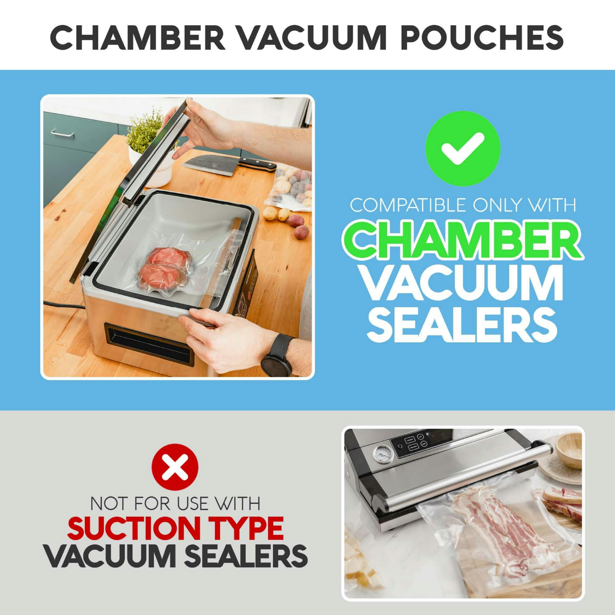 Avid Armor 3.5mil Heavy Duty Vacuum Sealer Bags - BPA-Free Chamber Sealer Pouches, Pre-Cut 6