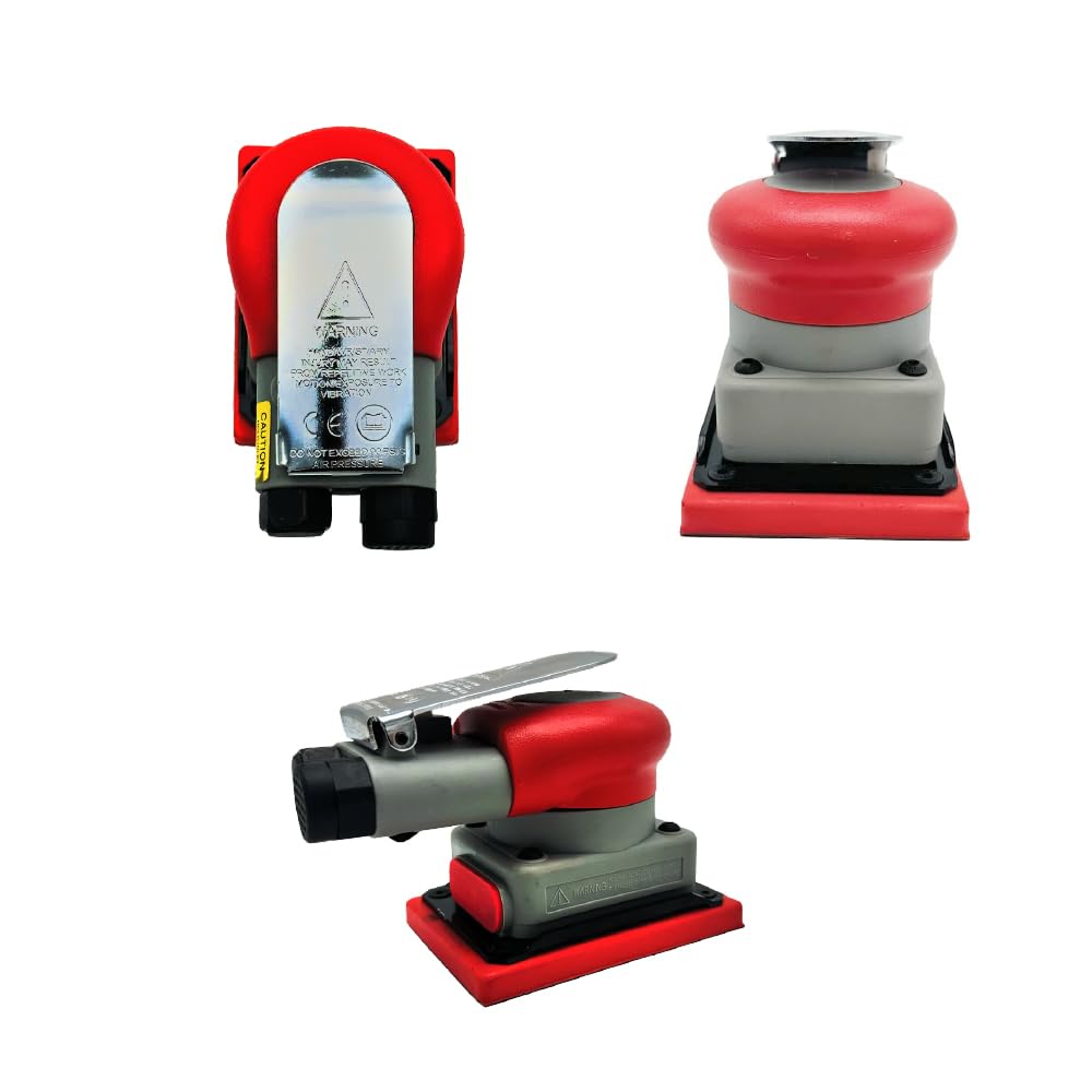 MAXX PROS 3 x 4 Square Orbital Sander - Professional Pneumatic/PSA/Vinyl Sanding Machine (75 x 100mm) for Car Waxing, Auto Body Repair, Woodworking & Polishing | Perfect for DIY Projects, Automotive Detailing & Furniture Refinishing