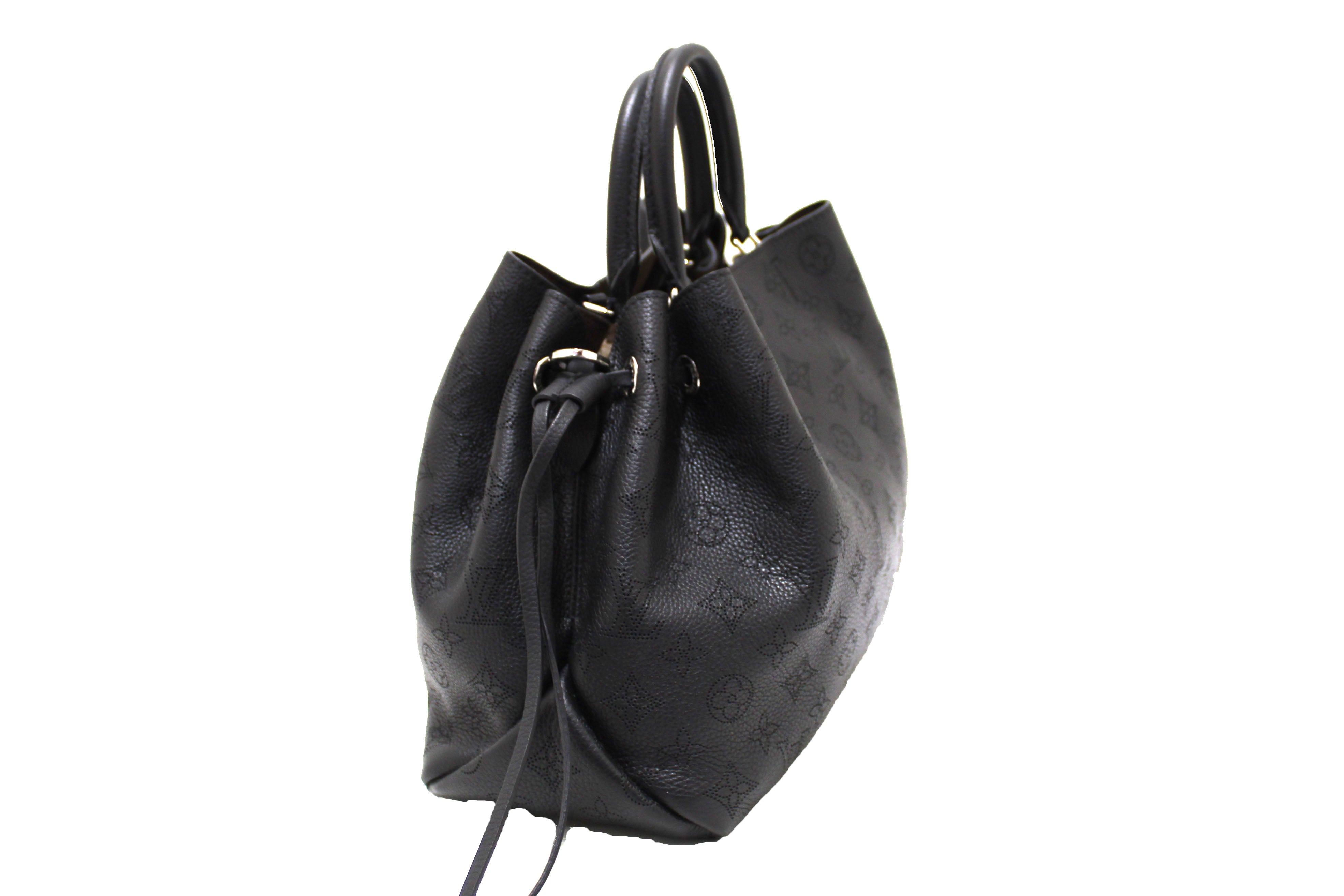 Authentic Louis Vuitton Black Mahina Perforated Calfskin Leather Bella Tote Bag - Luxury Designer Handbag for Women, Perfect for Work, Travel & Everyday Use
