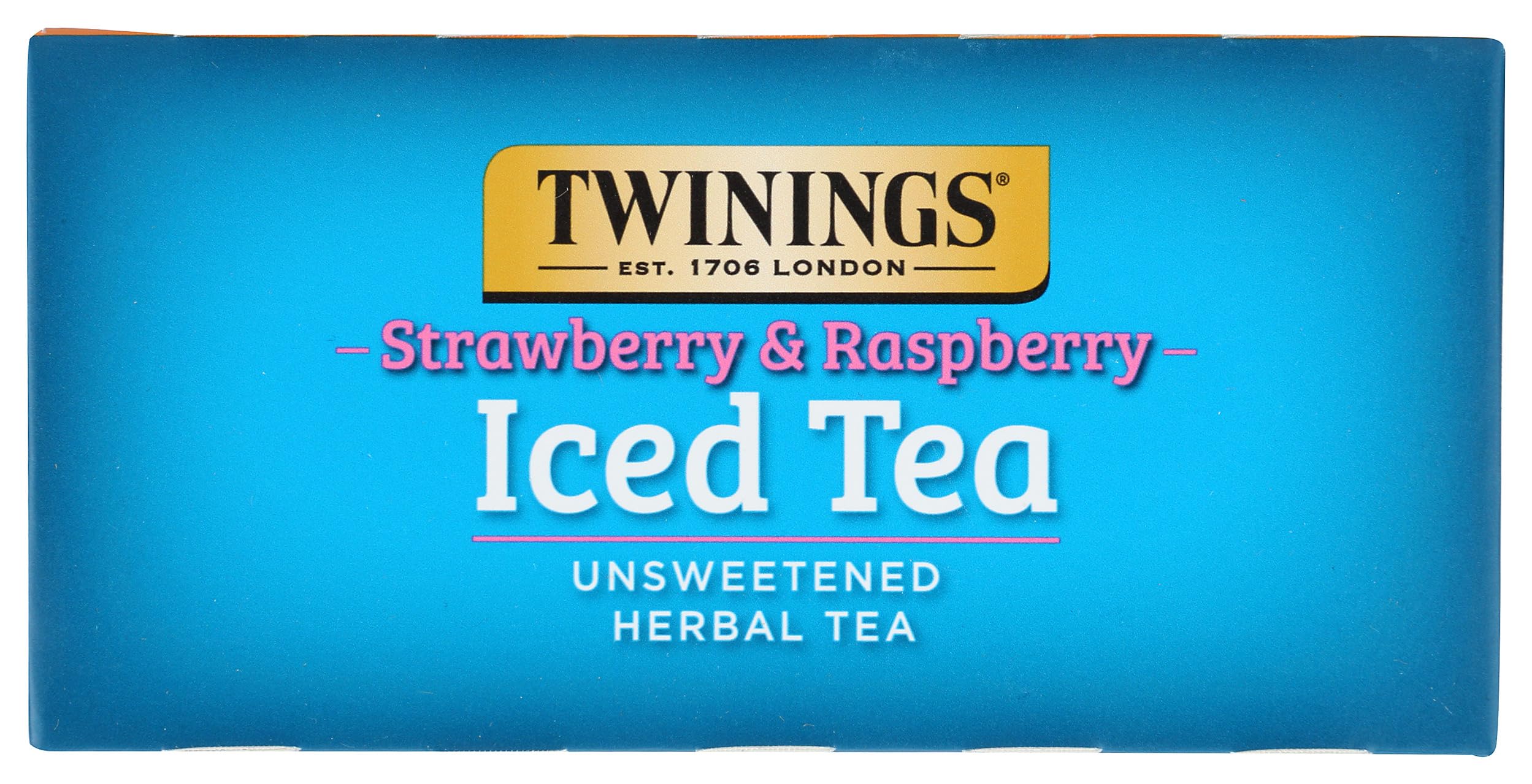Twinings Strawberry & Raspberry Herbal Iced Tea Bags - 72 Count | Caffeine-Free Fruit Infusion for Summer Refreshment, Picnics & Relaxation