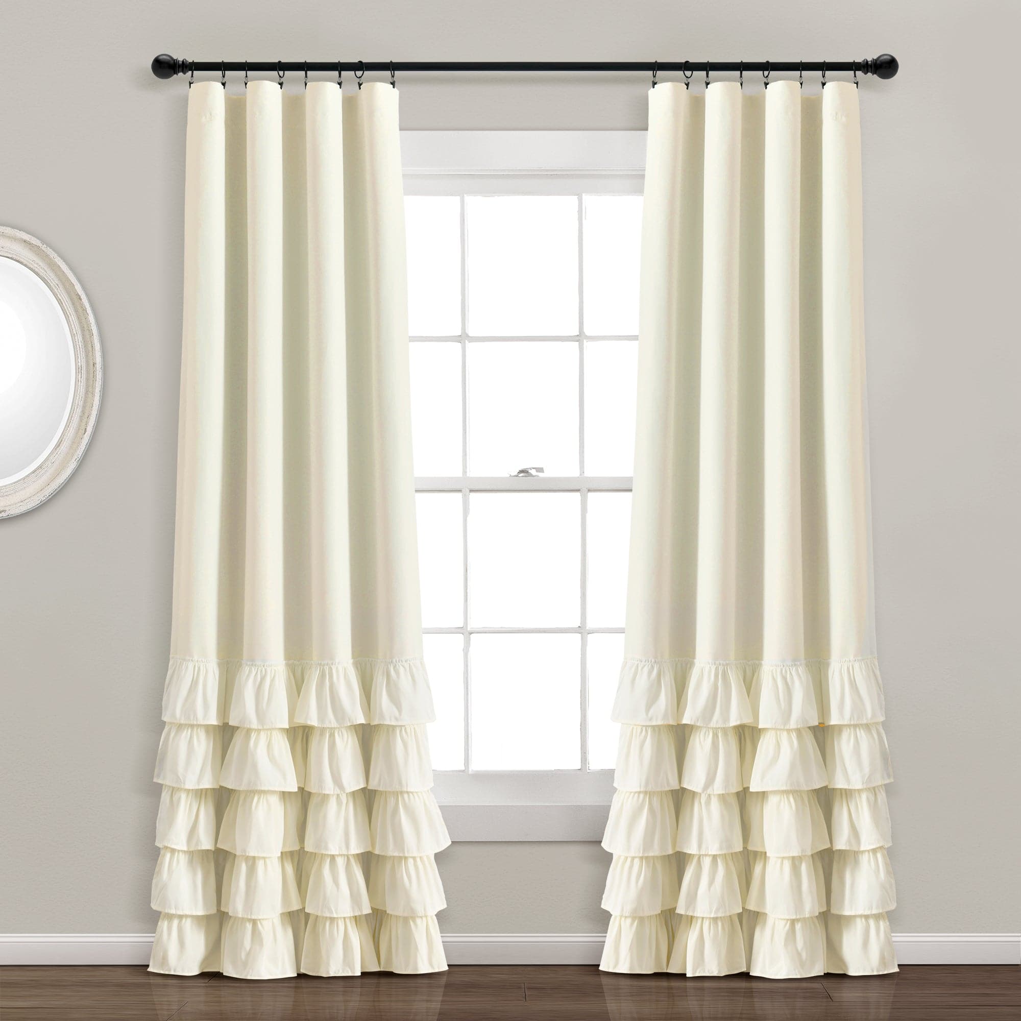 Allison Ruffle 100% Blackout Window Curtain Panel - Thermal Insulated Room Darkening Drapes for Bedroom, Living Room & Nursery - Noise Reducing & Energy Efficient Home Decor