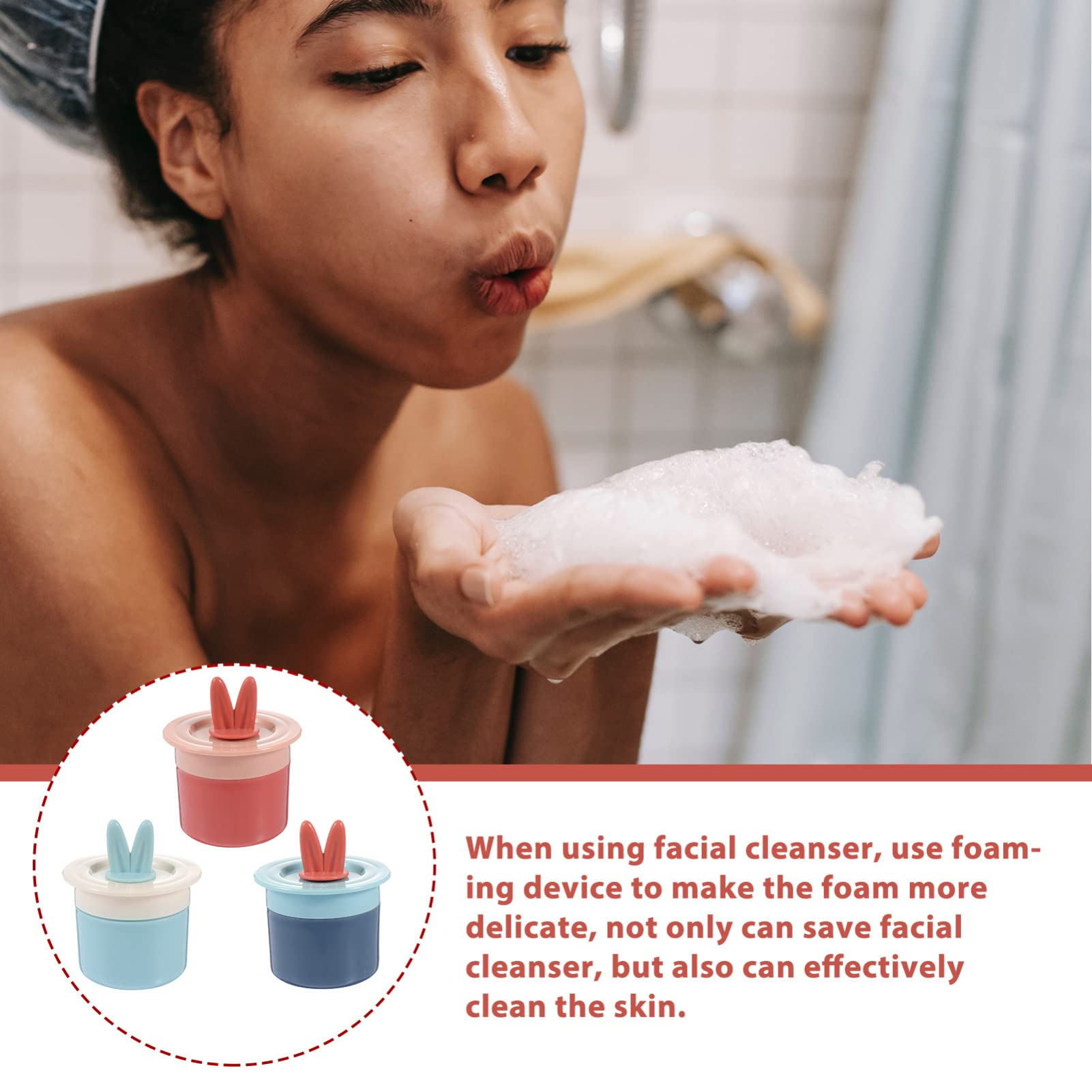 3pcs Foaming Soap Dispenser Bottle - Bubble Cup Cleansing Soap Maker for Face Wash & Hand Soap | PP Material | Perfect for Bathroom, Kitchen & Travel Use