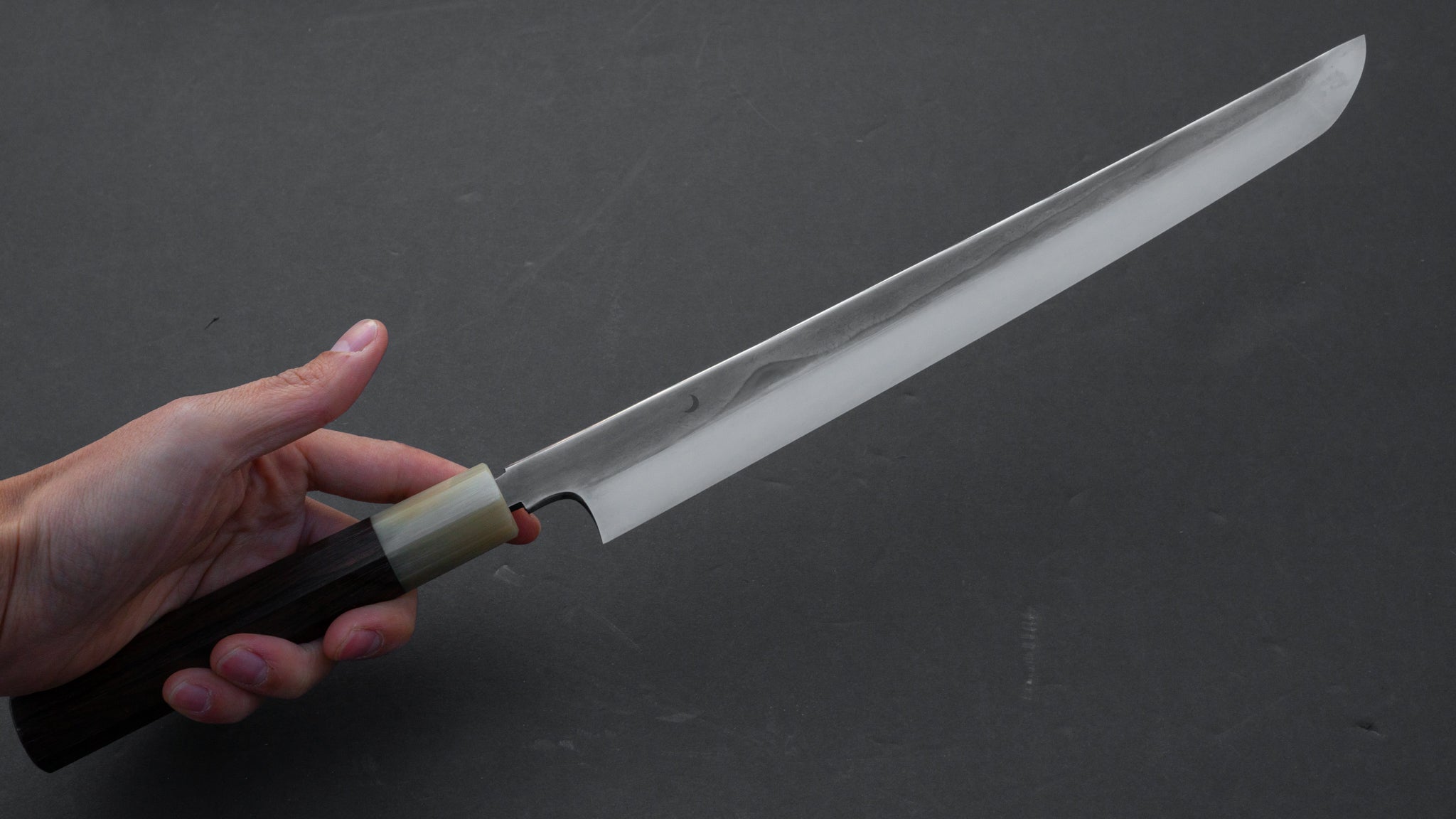Hitohira Yoru Fuji Mizu Honyaki Yanagi Sakimaru 300mm Japanese Chef Knife - Premium Ziricote Wood Handle with Saya - Perfect for Sushi, Sashimi & Precision Cutting
