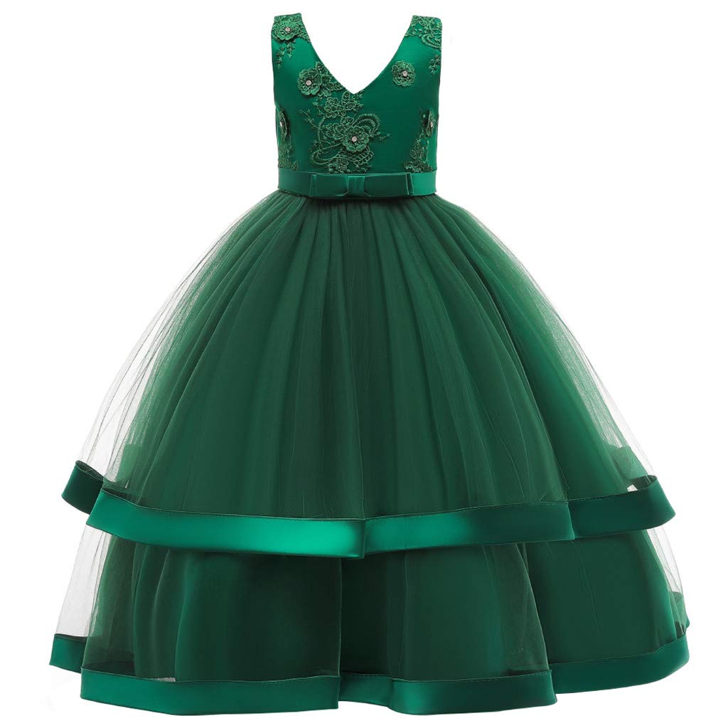 MOMKER Girls Formal Dresses for Wedding, Party, Pageant - Flower Princess Tutu Dress for Toddler & Kids - Summer Special Occasion Outfit - Perfect for Birthday, Photoshoot, Dance Recital