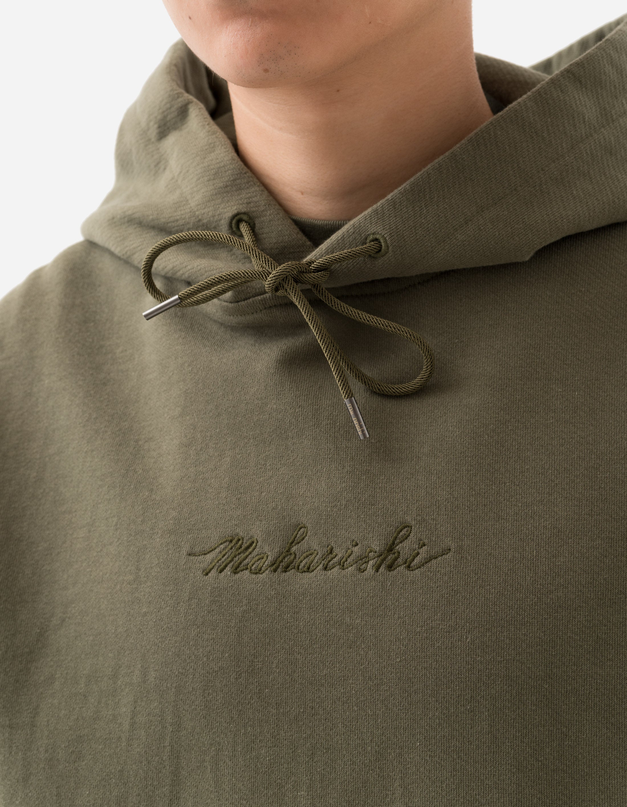 4622 Maharishi Organic Cotton Hooded Sweatshirt for Men - Olive Green Pullover Hoodie for Casual Wear & Street Style Fashion