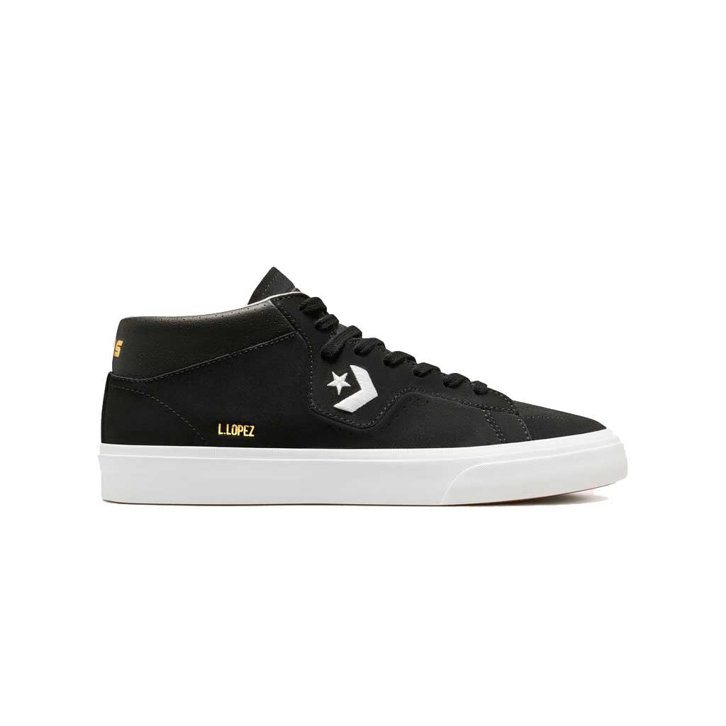 Converse Louie Lopez Pro Mid Skate Shoes - Black/White High-Top Sneakers for Men & Women | Durable Skateboarding & Casual Wear