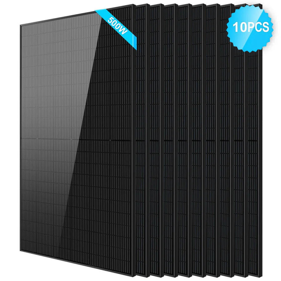 SunGoldPower 500W Monocrystalline Black PERC Solar Panel - High Efficiency Solar Panel for Home, RV, Boat & Off-Grid Power - Perfect for Residential, Camping and Emergency Backup Power