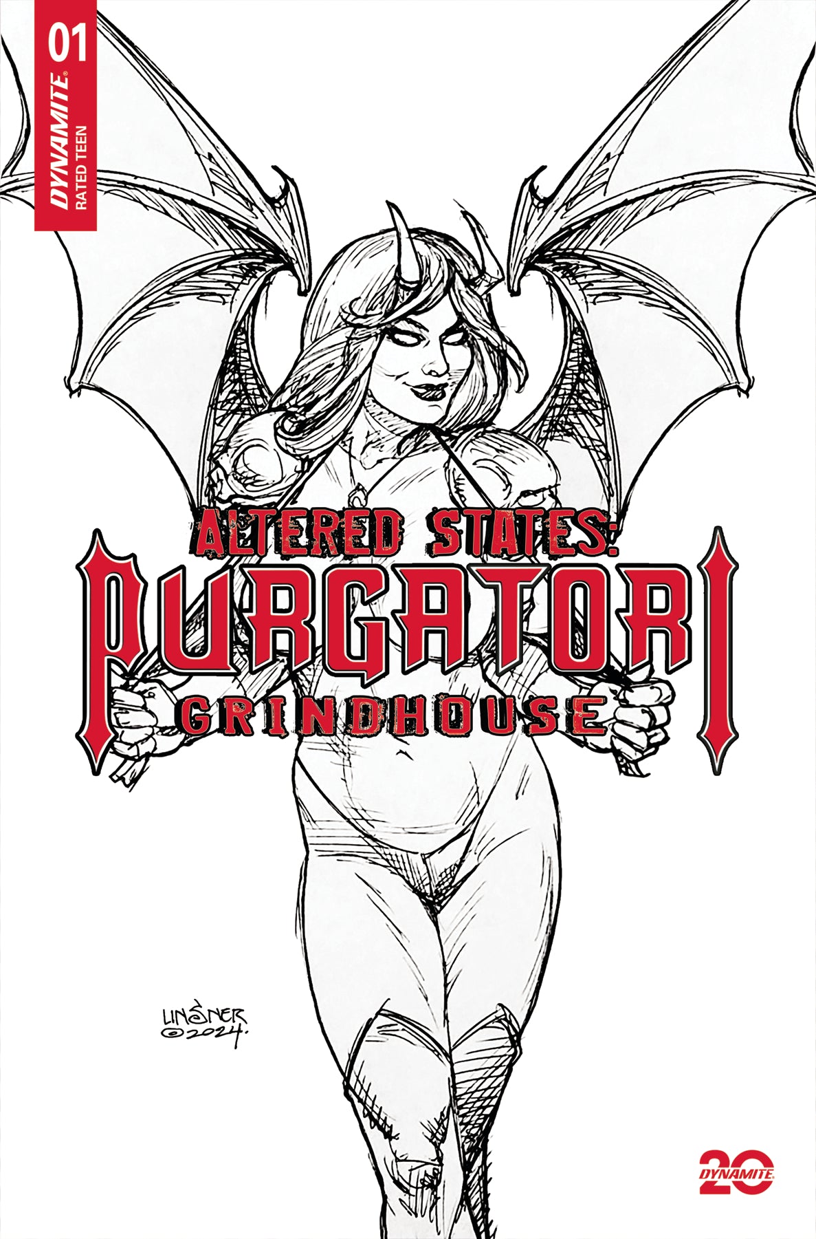 Altered Purgatori Grindhouse One Shot Comic Book - 1:20 Joseph Michael Linsner Line Variant | Collectible Edition (Jan 2025) by Dynamite | Perfect for Comic Collectors & Dark Fantasy Fans