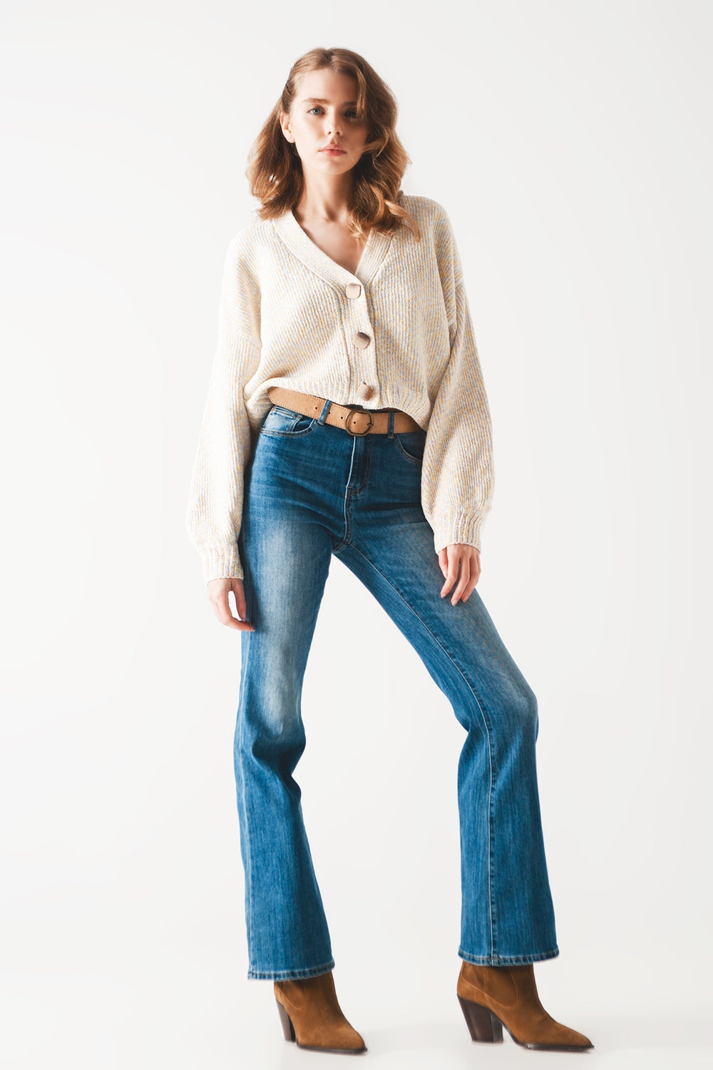 High Waist Bootcut Flared Jeans for Women - Stretchy Denim Pants for Casual & Office Wear